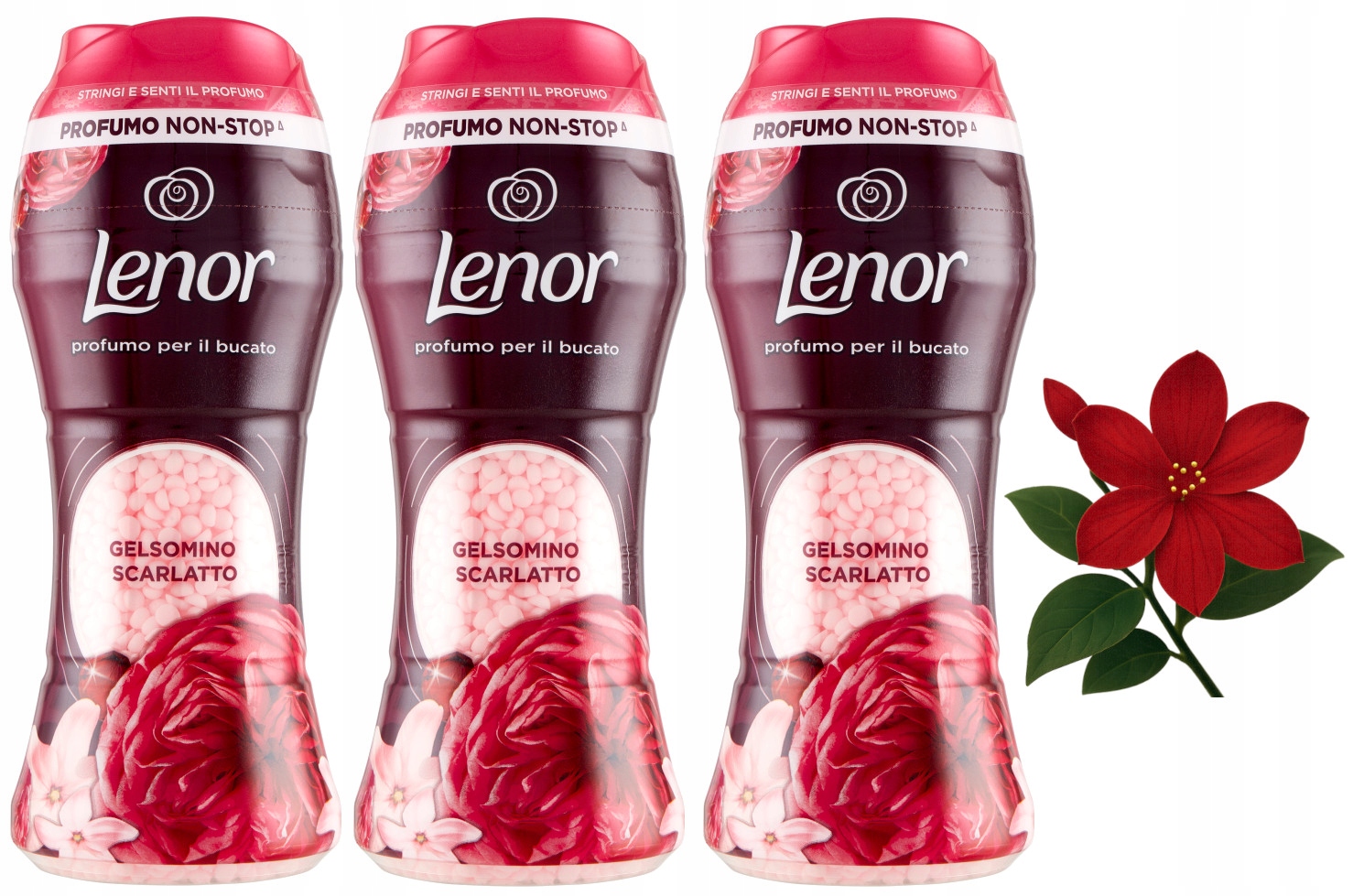 Lenor Vonné perličky do praní Vůně Červený Jasmínový květ 210 g x3