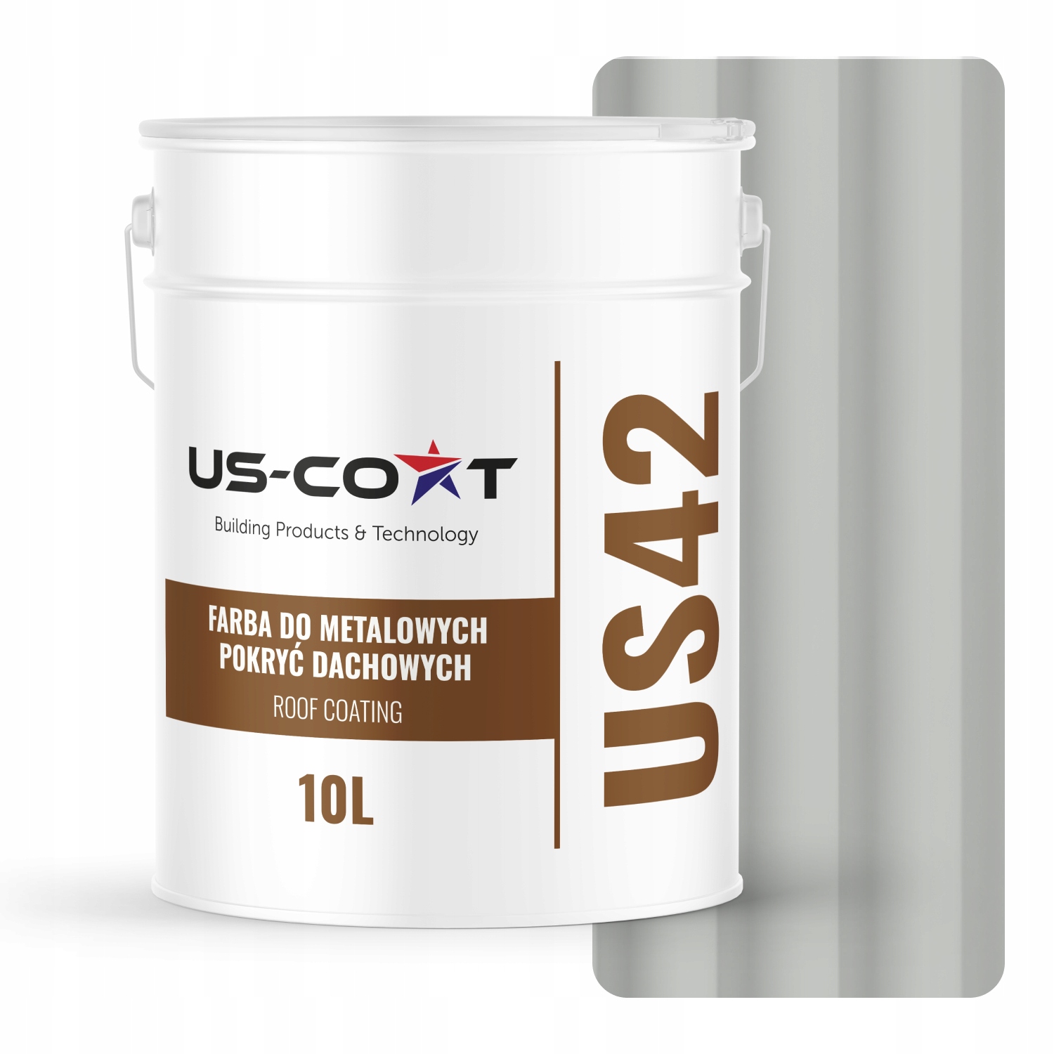 Farba Na Strechu Z Pozinkovaného Plechu Oceľ Trvanlivá Šedá Svetlosivá 7035 10 L Matná