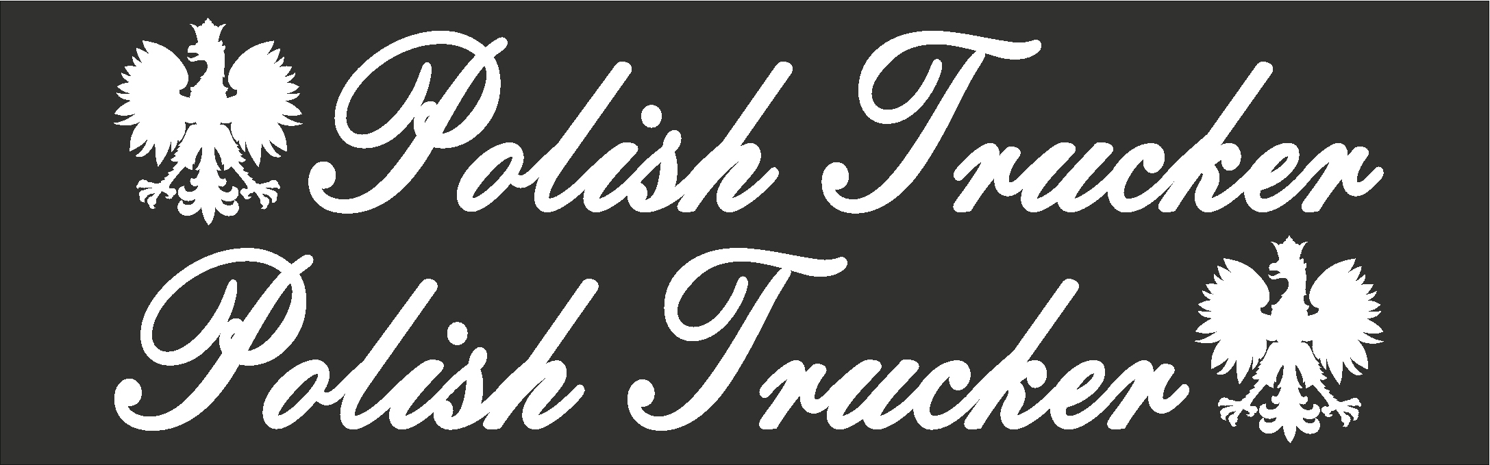 Naklejki, Polish Trucker na boczną szybę, białe, 2 szt