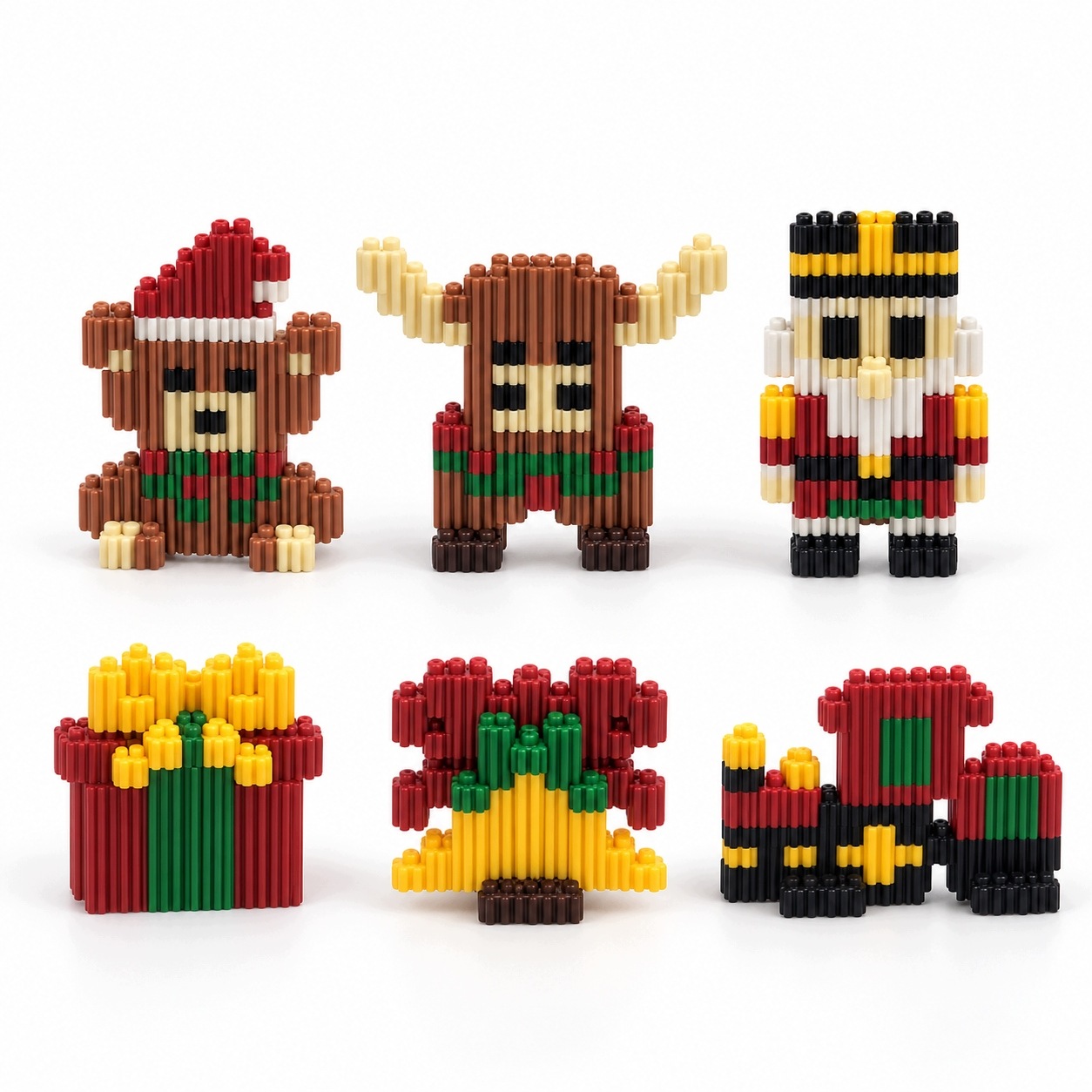 Адвент-календарь Mini Christmas Brick 2026, праздничный городок, 24 модели из блоков — фото 3