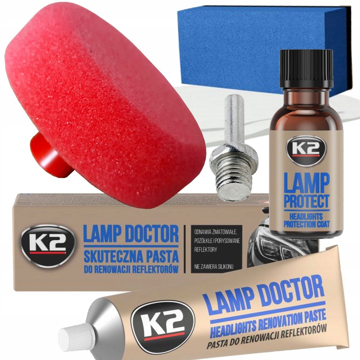 

Zestaw K2 Do Polerowania Reflektorów Lamp Red Pad