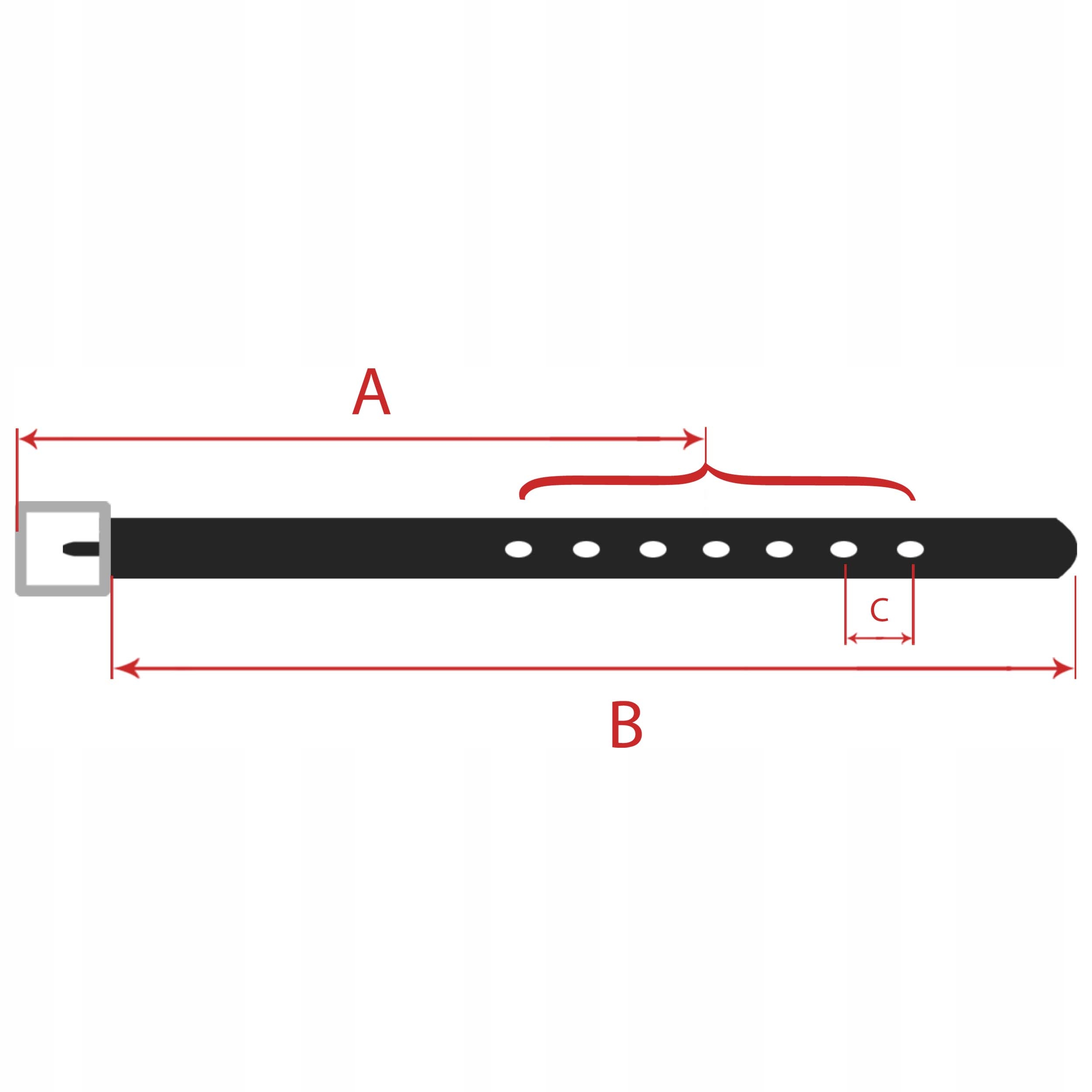 STĒVENS josta – izmēru shēma un paskaidrojumi