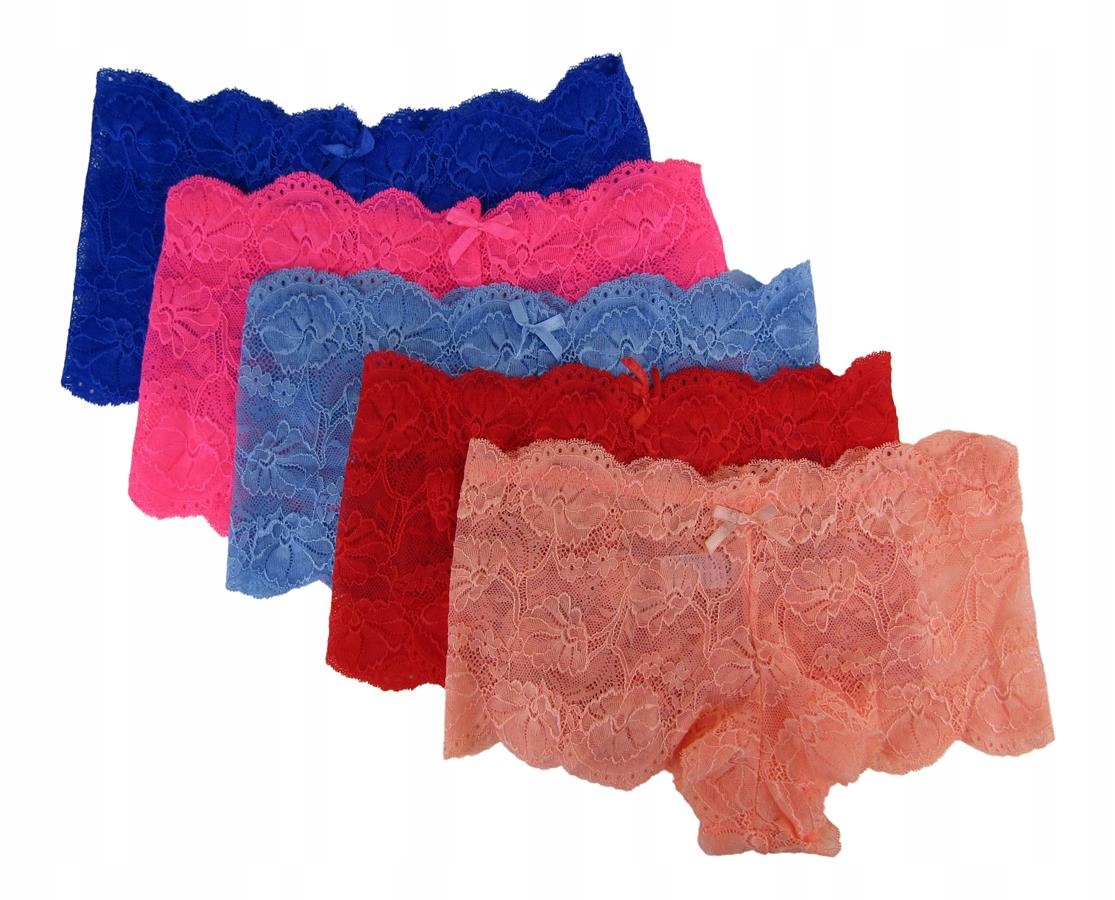 

5-PAK szorty Bokserki damskie Koronka Kwiaty S/m