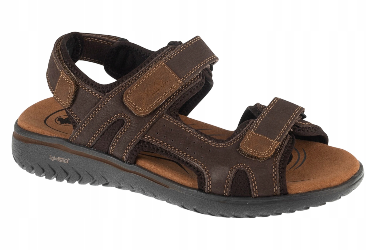 Rieker Sandals [44] Pánské sandály Nubuk Hnědé