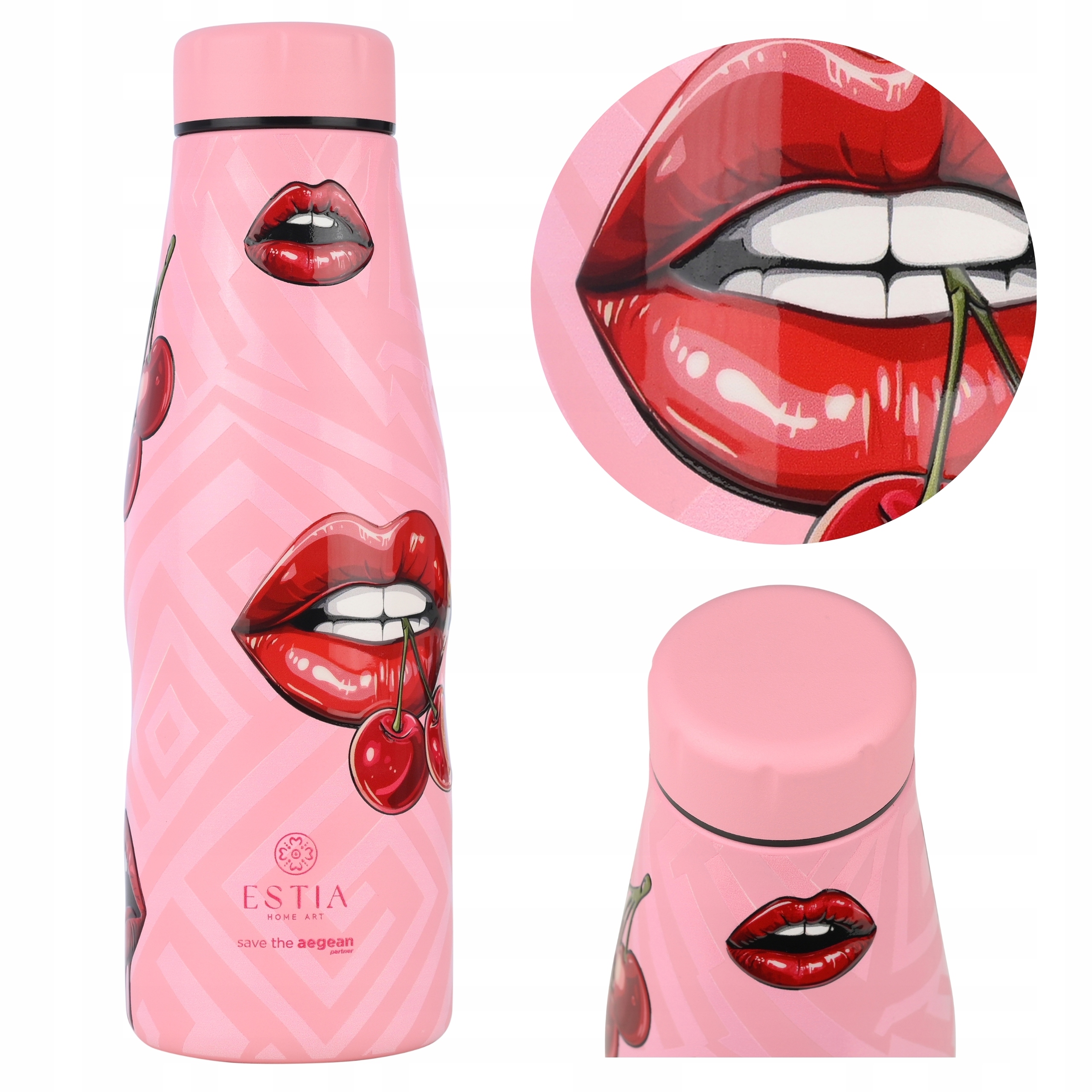 Růžová Termoláhev 500 ml termoska na kávu a čaj z oceli, vzduchotěsná