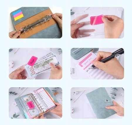 PLANER BUDŻETOWY OSZCZĘDNOŚCIOWY A6 OSZCZĘDZANIE SEGREGATOR WYDATKÓW ZESTAW Kolor dominujący odcienie różu