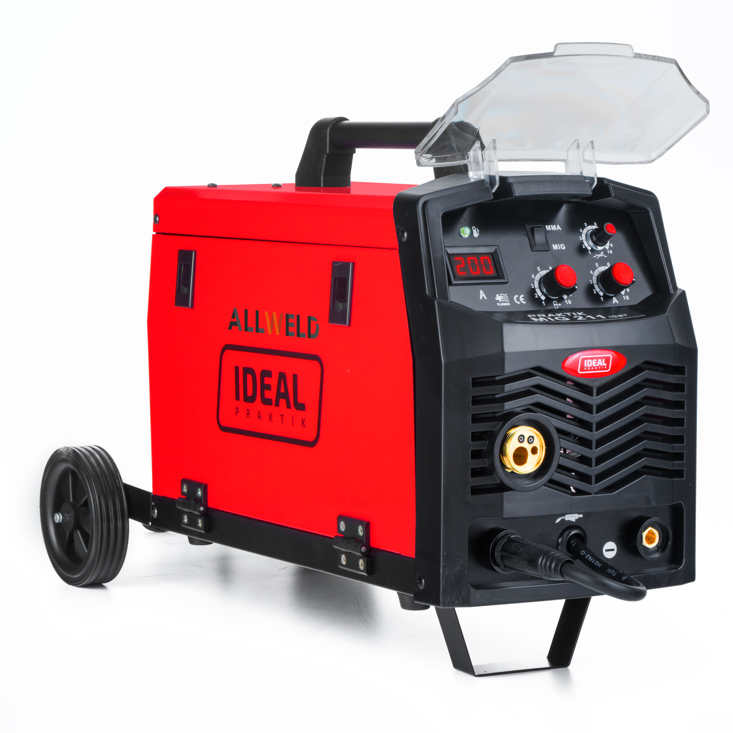 PÓŁAUTOMAT SPAWALNICZY IDEAL PRAKTIK MIG 211 IGBT MMA FLUX 230V 200A 3W1 Kod producenta migomat mig 200A IDEAL