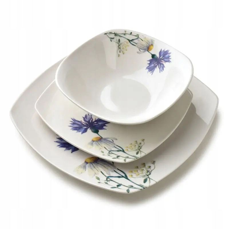 Jídelní set servis 18 dílů porcelánový lea cornflower pro 6 osob chrpa