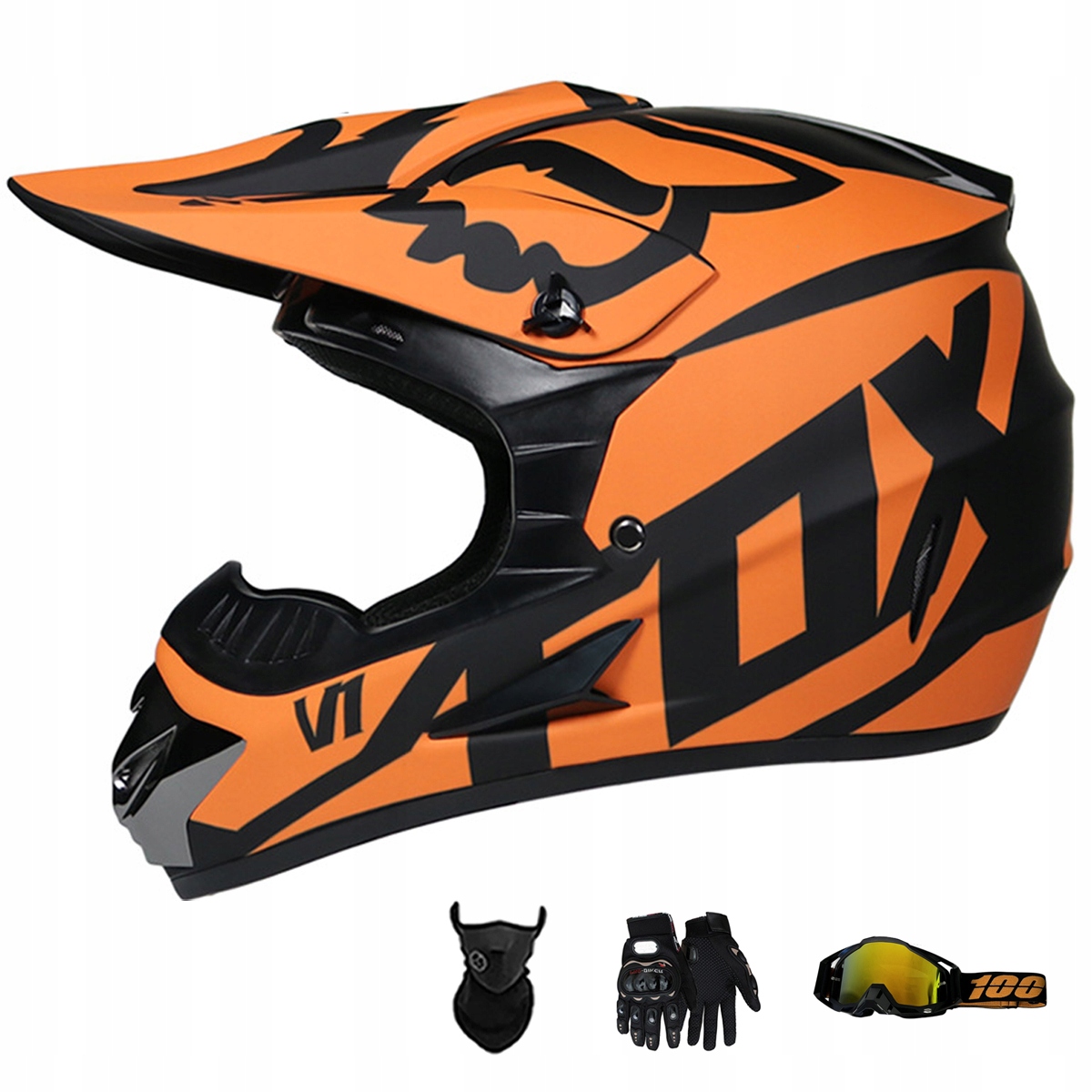 Motocyklová Přilba Lehká Enduro Quada Brýle Rukavice Maska M
