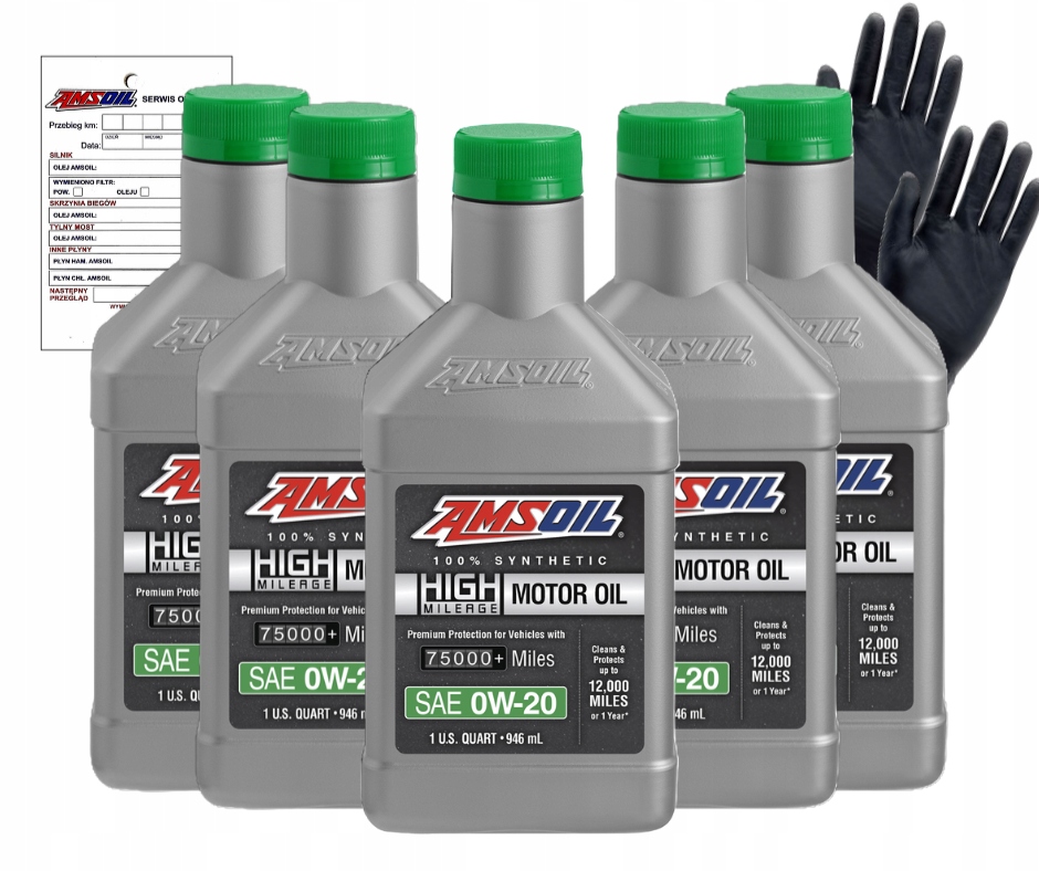 Motorový olej Amsoil 0v20 Synthetic High-Mileage Motor Oil 0,946 l sada 5