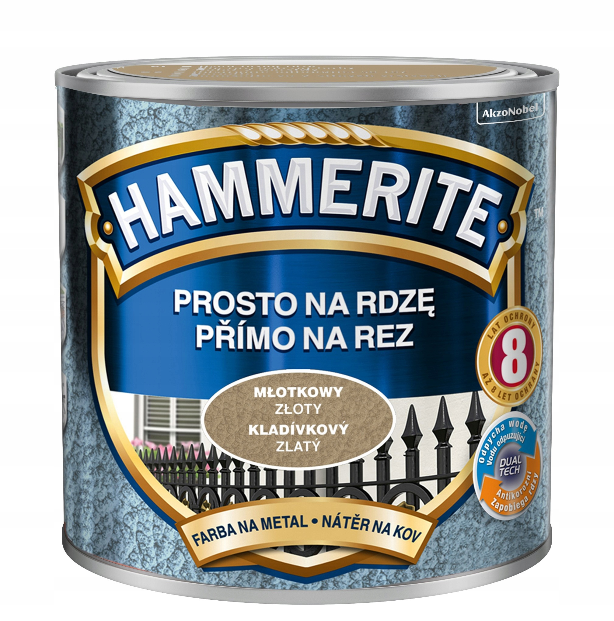 Hammerite farba na rdzę MŁOTKOWY ZŁOTY 2,5L