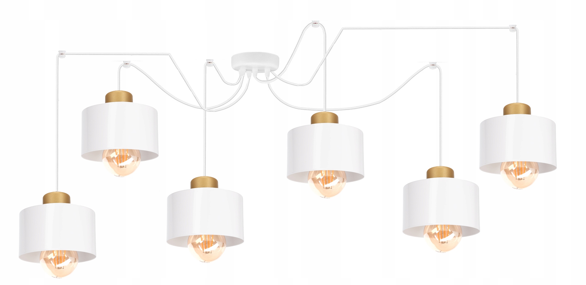 

Żyrandol Lampa Wisząca Pająk Biała 6xE27 Sufitowa