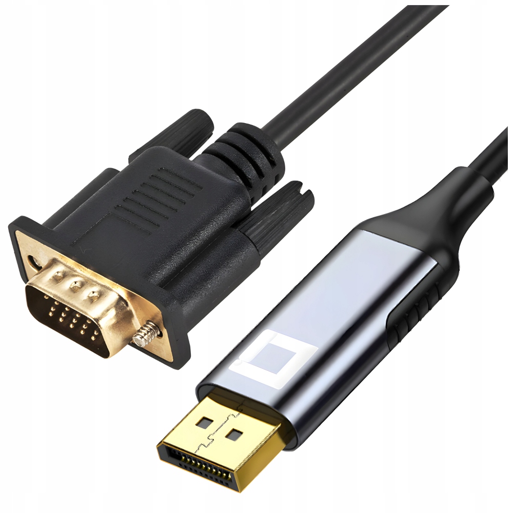 CO2 Kabel Displayport Vga Przejściówka Adapter Konwerter Full Hd 60HZ 2M