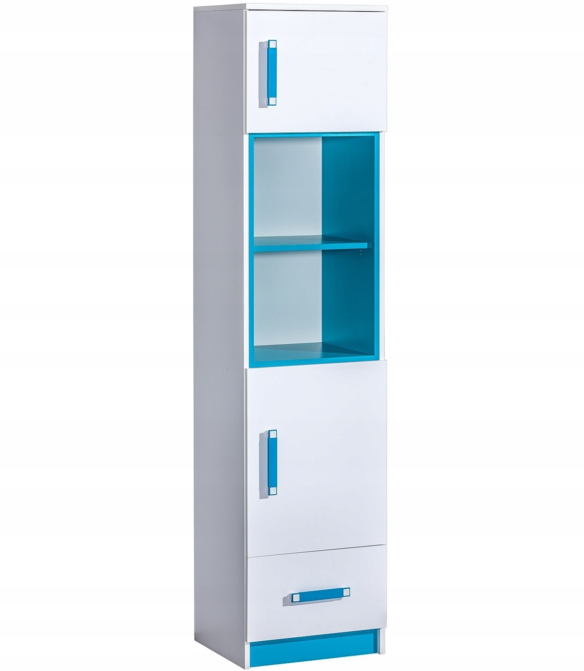 

regał wysoki wąski 45 słupek z szufladą Trafiko 04