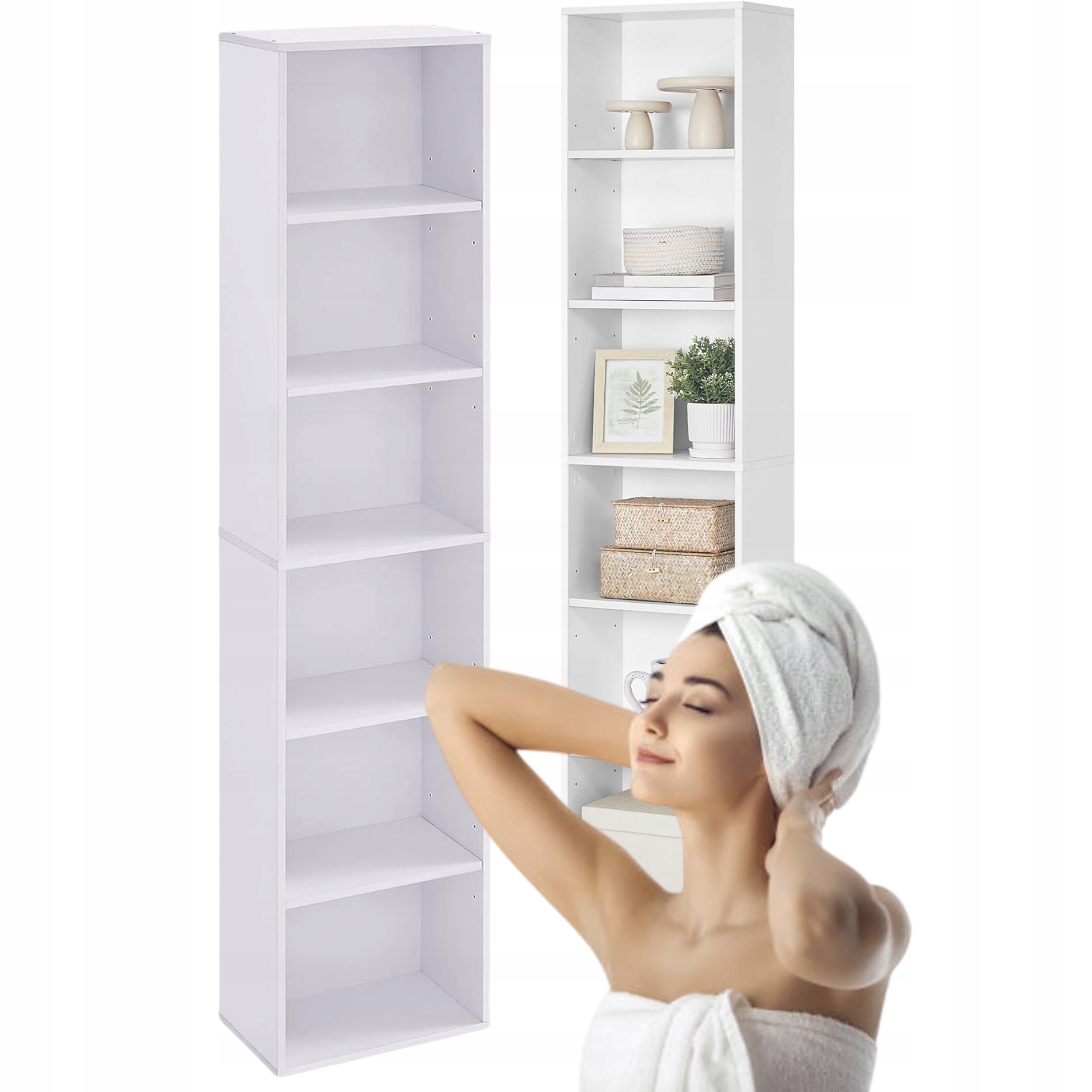Regál Rohový Biely Úzky Do Kúpeľne na Knihy Hračky Polička Skriňa Loft