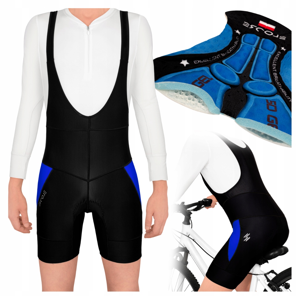 Kraťasy na kolo s ramenními popruhy a gelovou cyklistickou vložkou 3XL