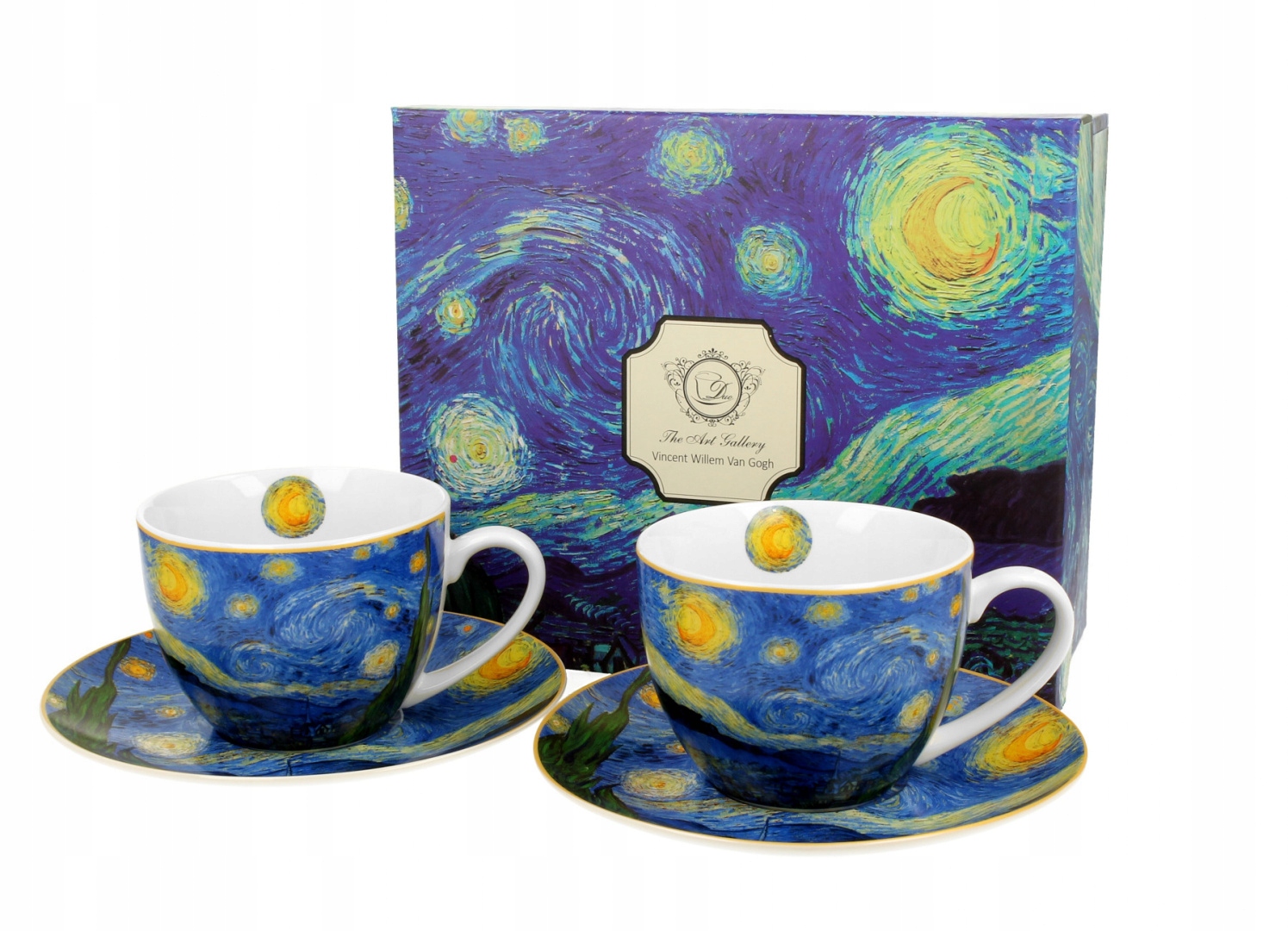 

2 filiżanki do kawy herbaty Gogh porcelana gwiazdy
