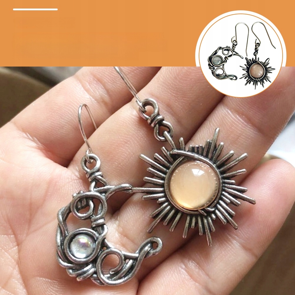 KOLCZYKI SUN MOON DAMSKA WISZĄCA WISIOREK Rodzaj zapięcia zatrzask