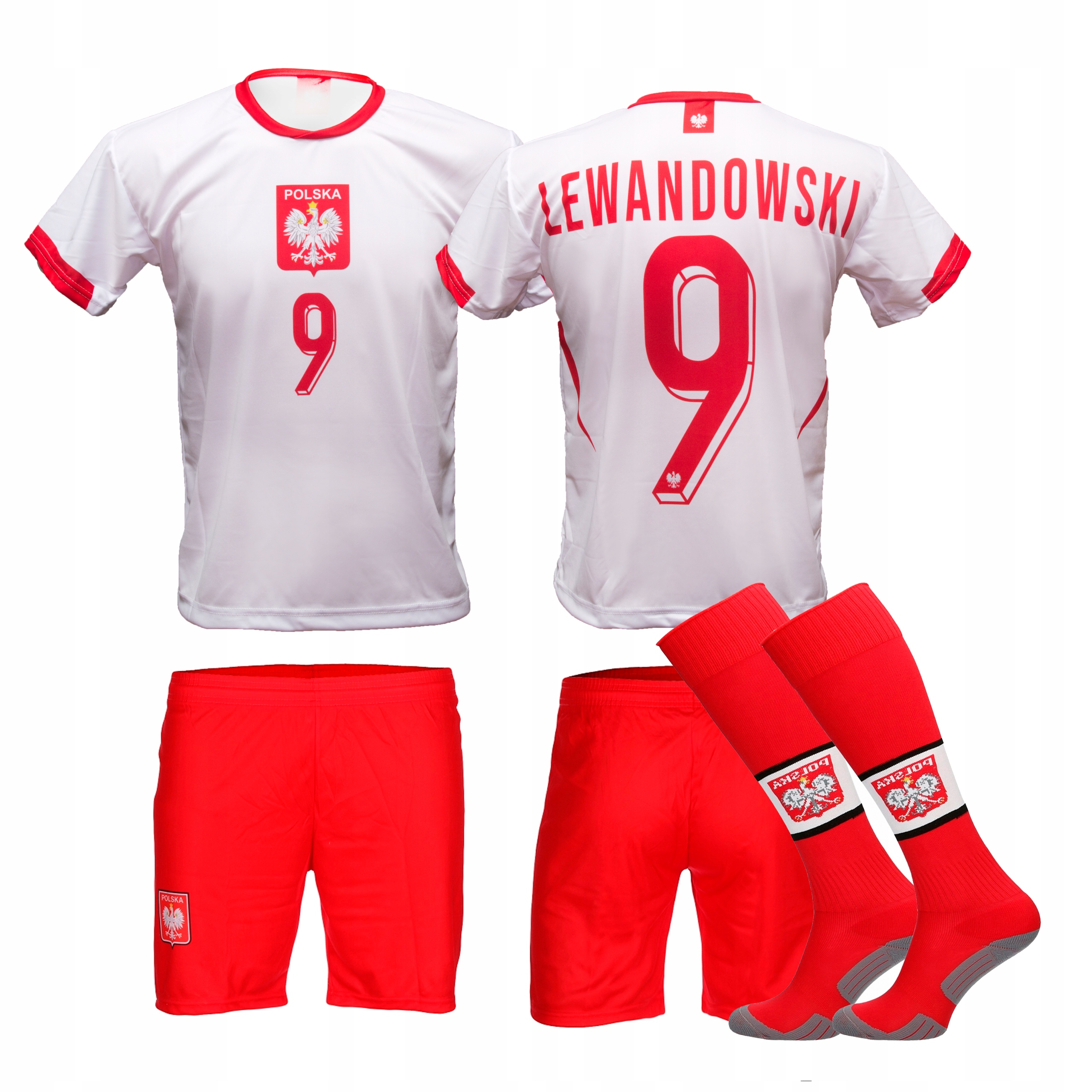 Lewandowski Strój Piłkarski Polska Getry 122cm