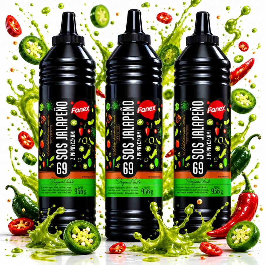 Fanex Omáčka omáčka pro hamburgerové psy s papričkami jalapeno 3x950 g