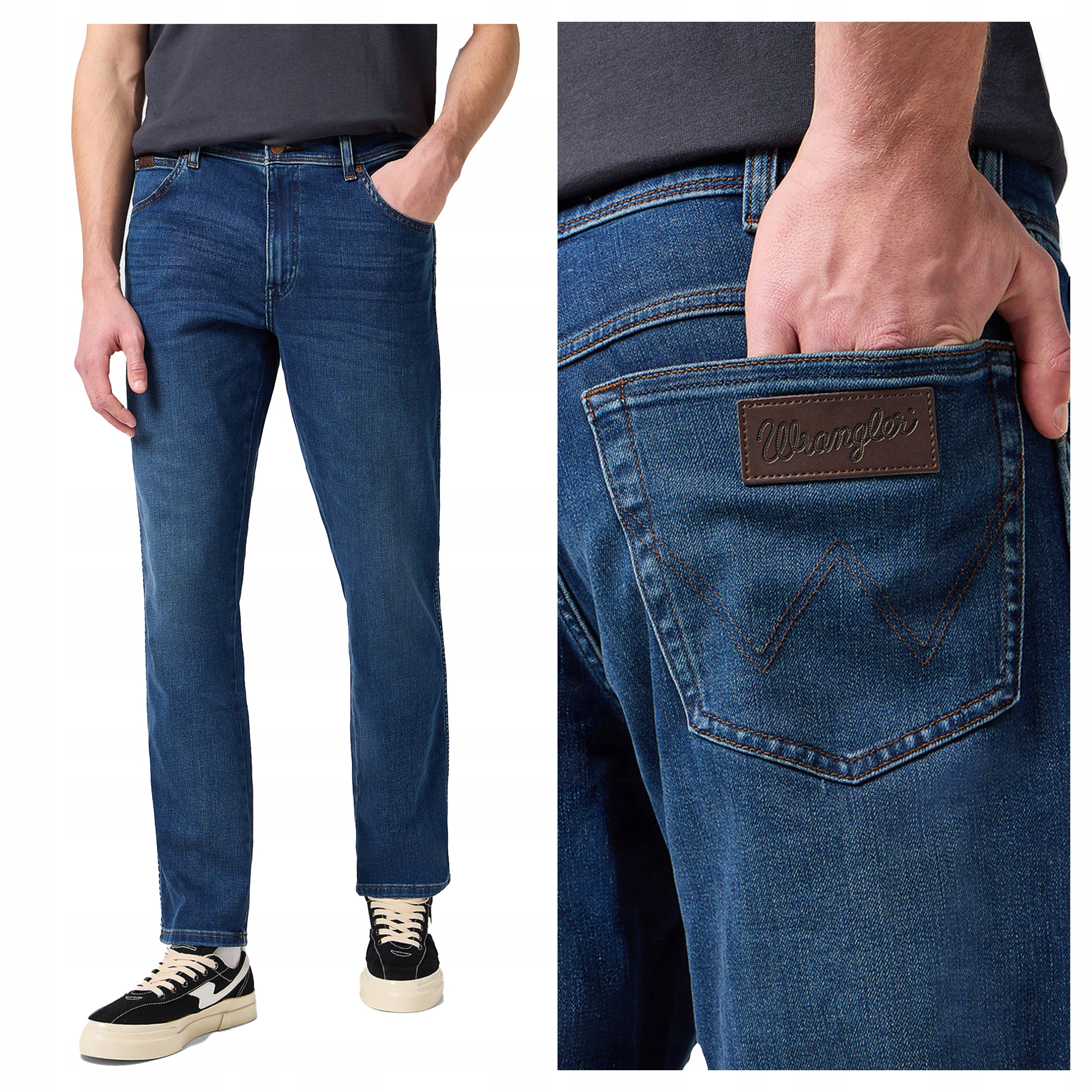 Pánské kalhoty Wrangler Texas Slim Džínové Přiléhavé Modré W38 L34