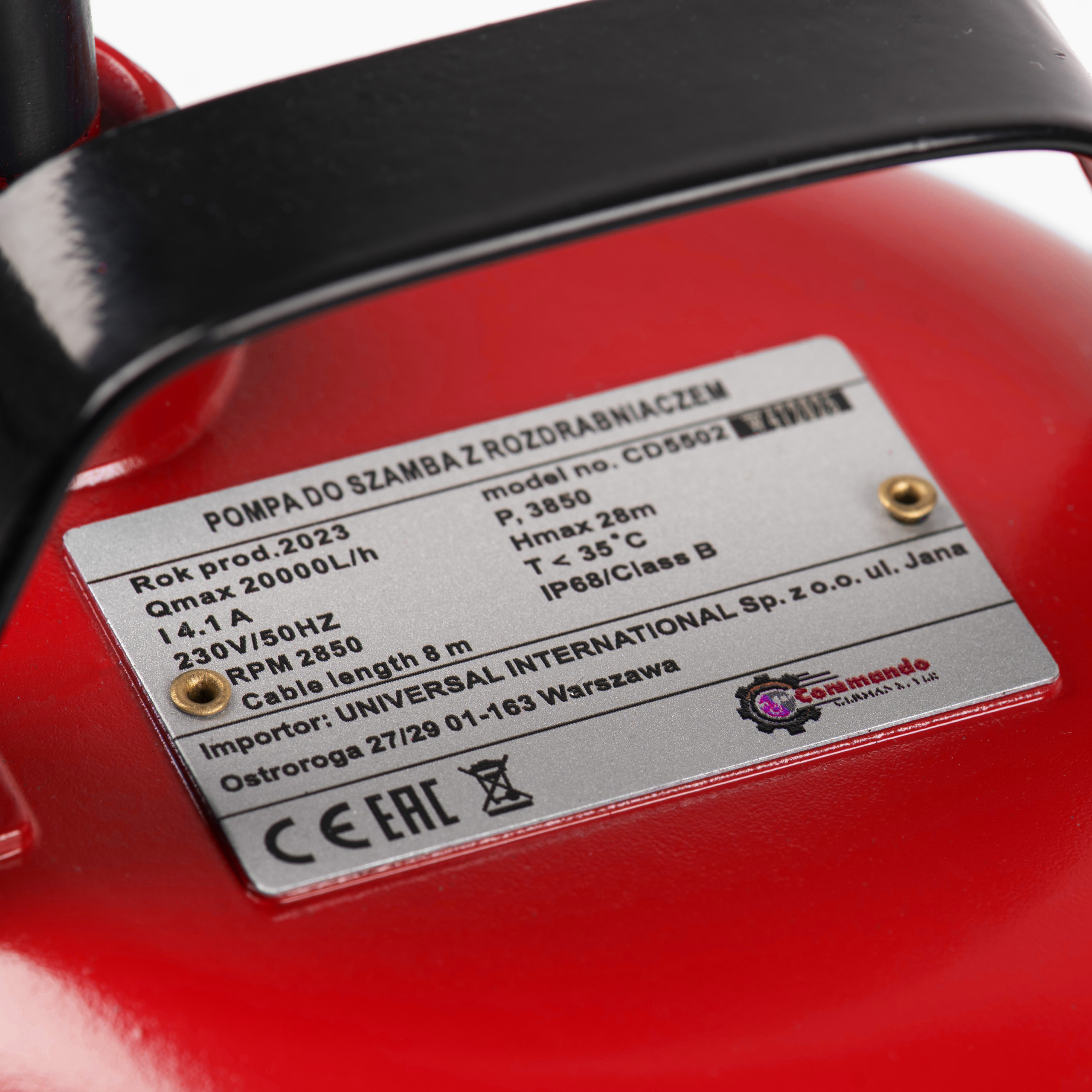 POMPA DO WODY BRUDNEJ CZYSTEJ SZAMBA Z ROZDRABNIACZEM + 4 KOŃCÓWKI MOCNA Rodzaj pompy zatapialna