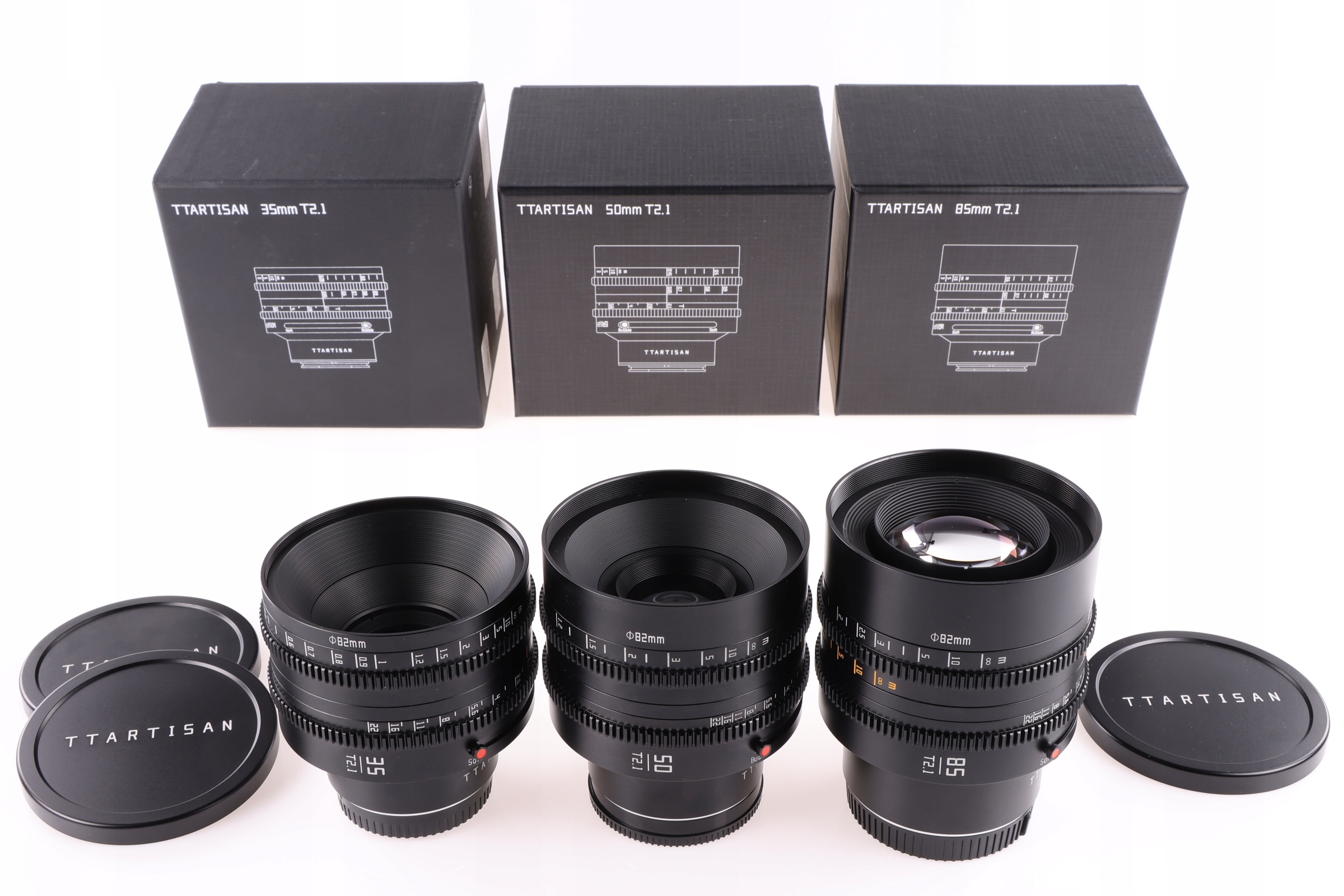TTArtisan Sada objektivů Cine 35/50/85mm T2.1 Cine Soft-Bubble Canon Rf
