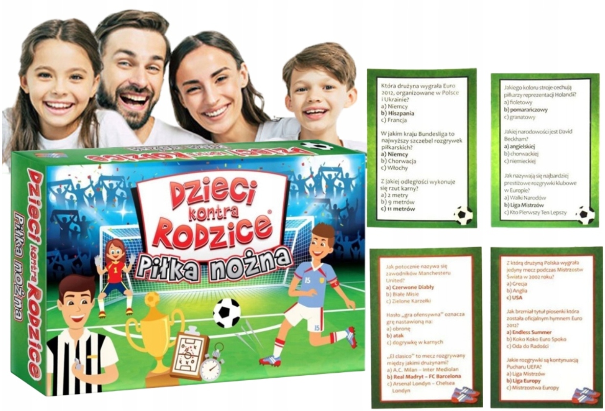 Gra Planszowa dla Rodziny Dzieci kontra Rodzice Piłka Nożna Planszówka