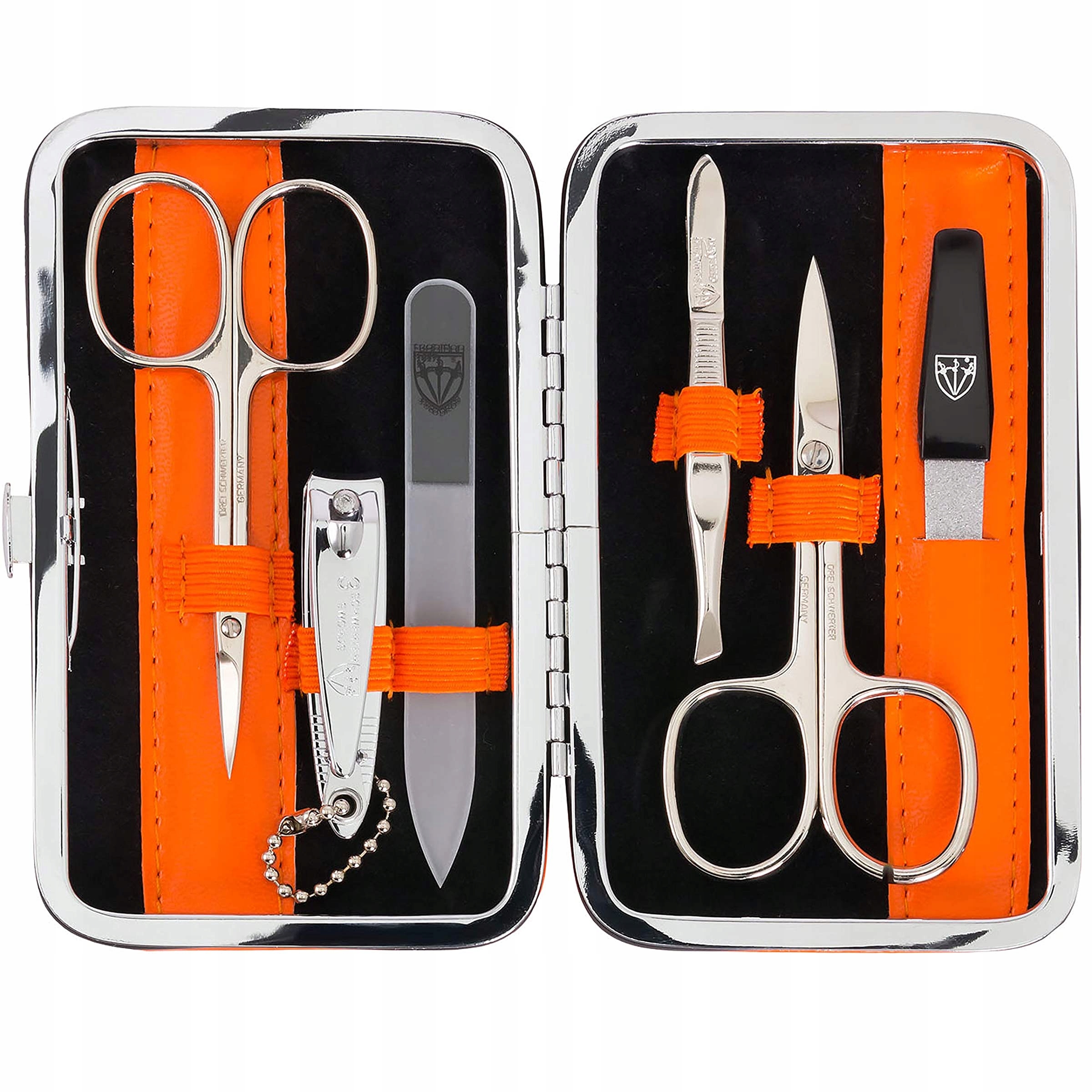 Drei Schwerter Sada manikúry v oranžovém Pouzdro