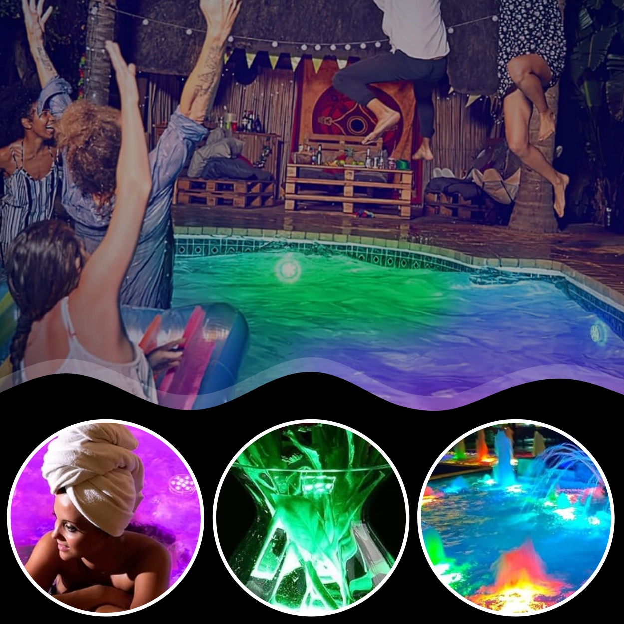 OŚWIETLENIE BASENU OGRODOWEGO LED XL LAMPY BASENOWE PODWODNE ZESTAW 4szt EAN (GTIN) 3831127512049