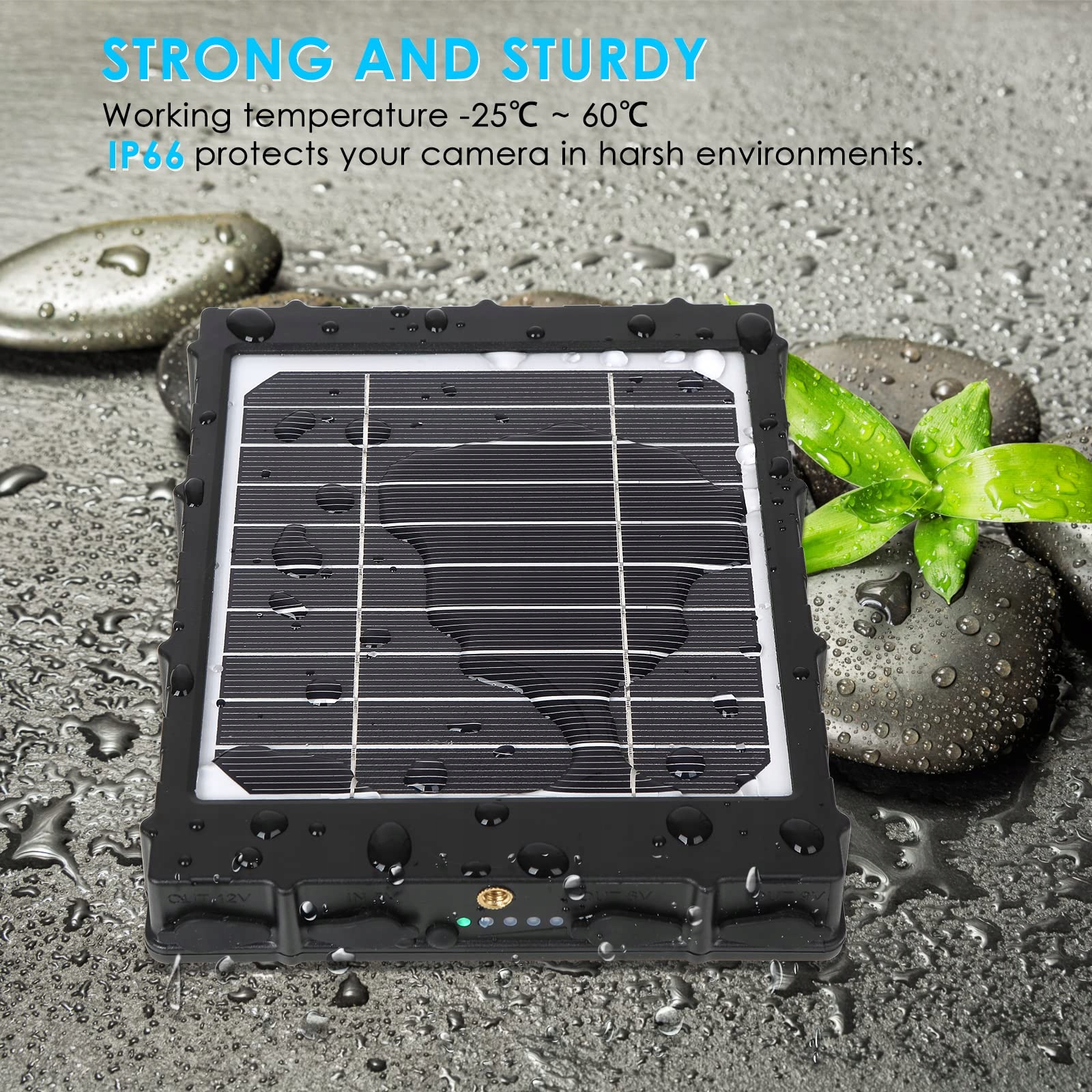 FOLGTEK Solarny Panel 8000mAh 12V 9V 6V Wodoodporny Do Kamer Zewnętrznych — miniatura 5