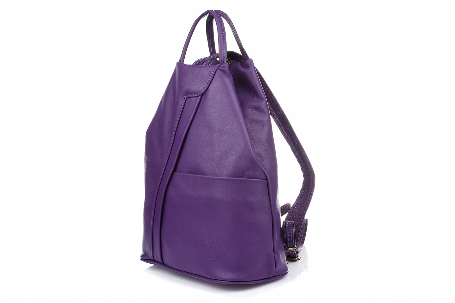 

Fioletowy Vera Pelle włoski Plecak Skórzany damski