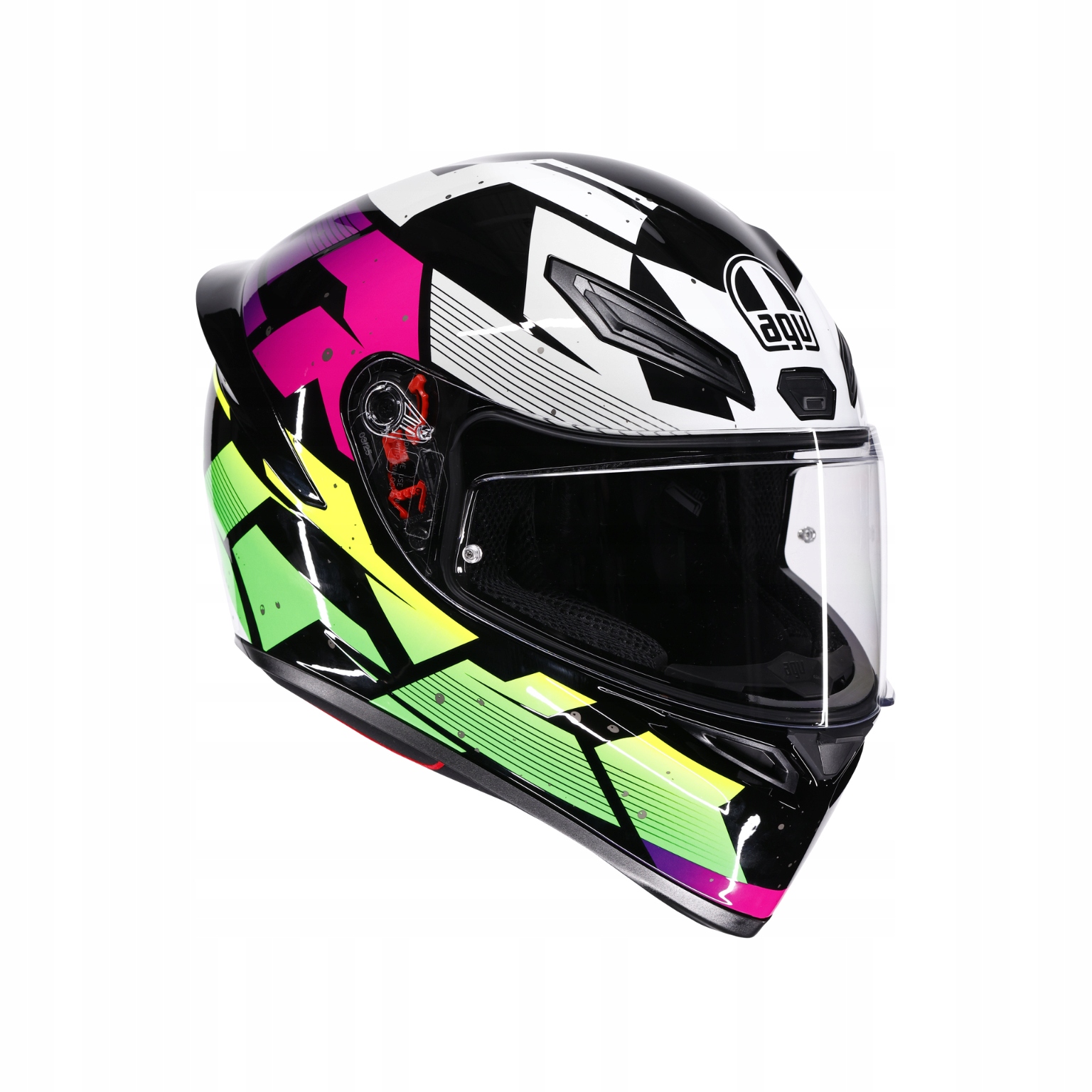 Motocyklová prilba Agv K1 S Punkpulse čierna/fialová/limetková L