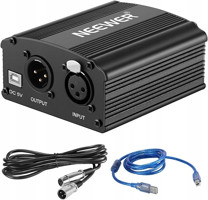 1-KANÁLOVÝ Napájací Zdroj Neewer Phantom 48 V S Adaptérom 3-PINOVÝ Usb Kábel