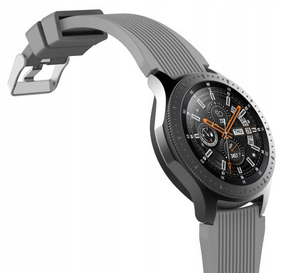 Szary Silikonowy Pasek Samsung Gear S3 Frontier Classic (Tech-Band)