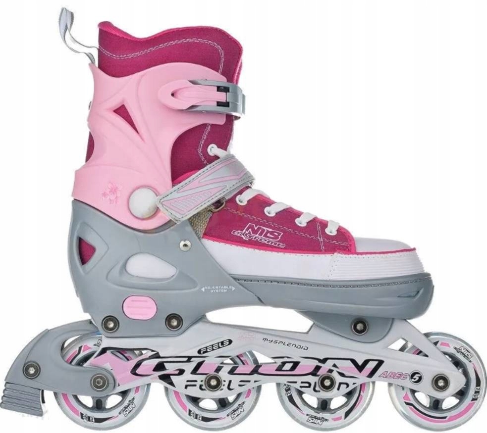 Kolečkové Brusle Nastavitelné Tenisky NJ2132 Růžové Vel. Xs