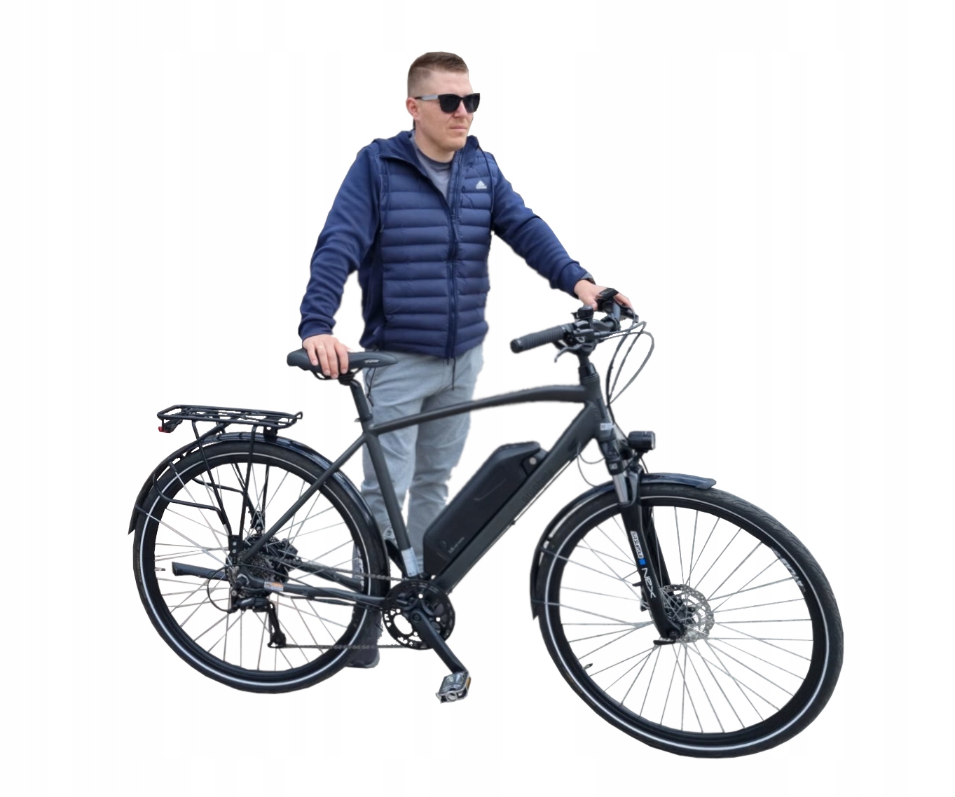 Rower Elektryczny Trekkingowy Damski Męski 28" Amortyzatory Mocna Bateria