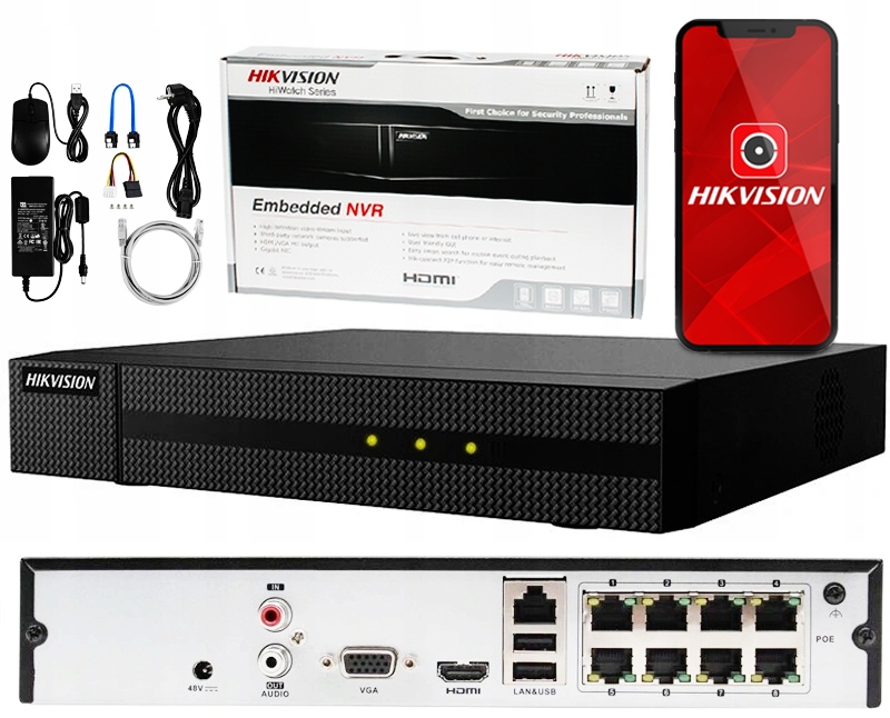 

Rejestrator Hikvision 8 Kanałowy PoE do kamer Ip