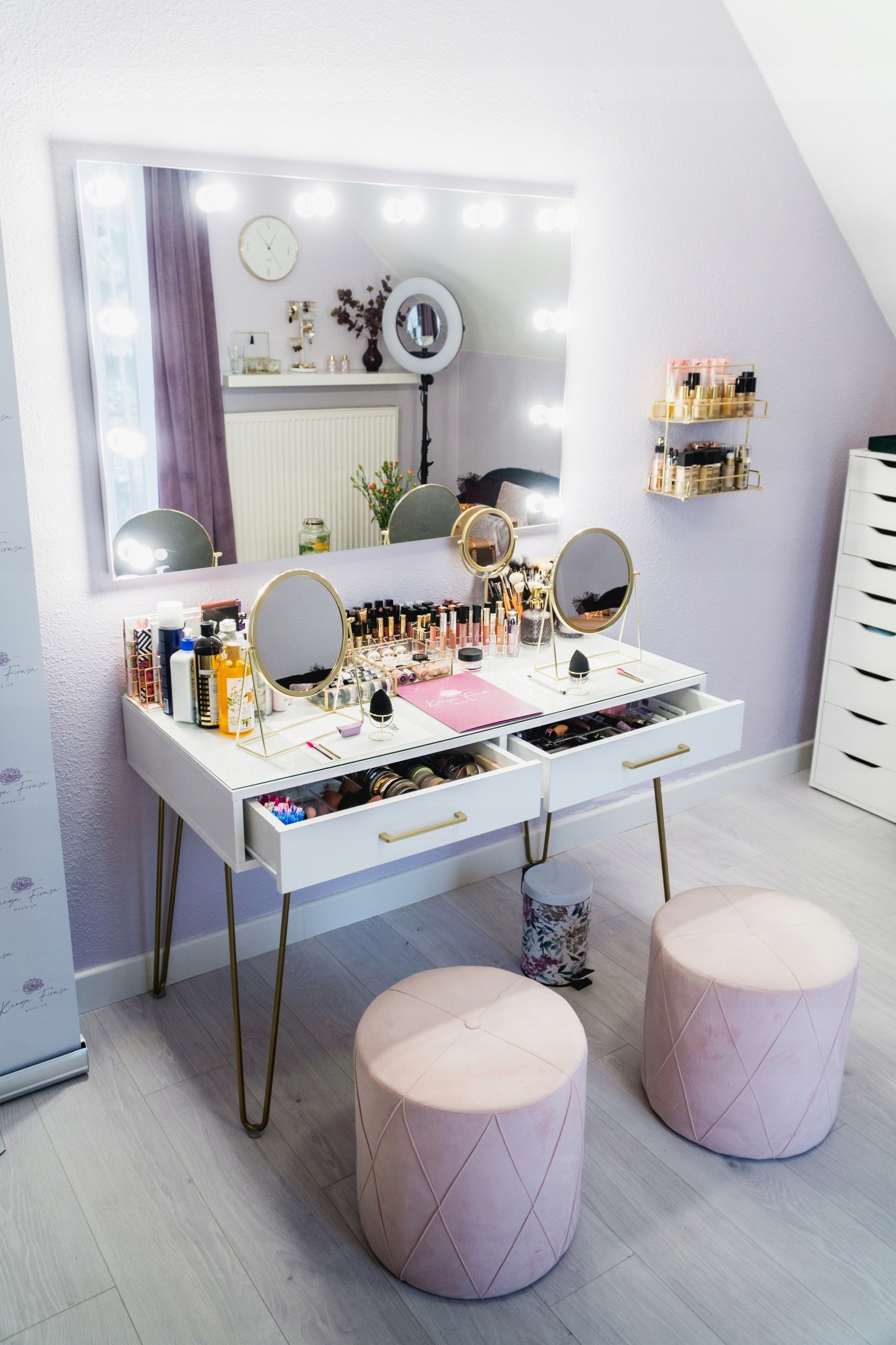 Toaletka, konsola GLAMOUR 80x40 loft, czarne nogi Marka Modi Meble