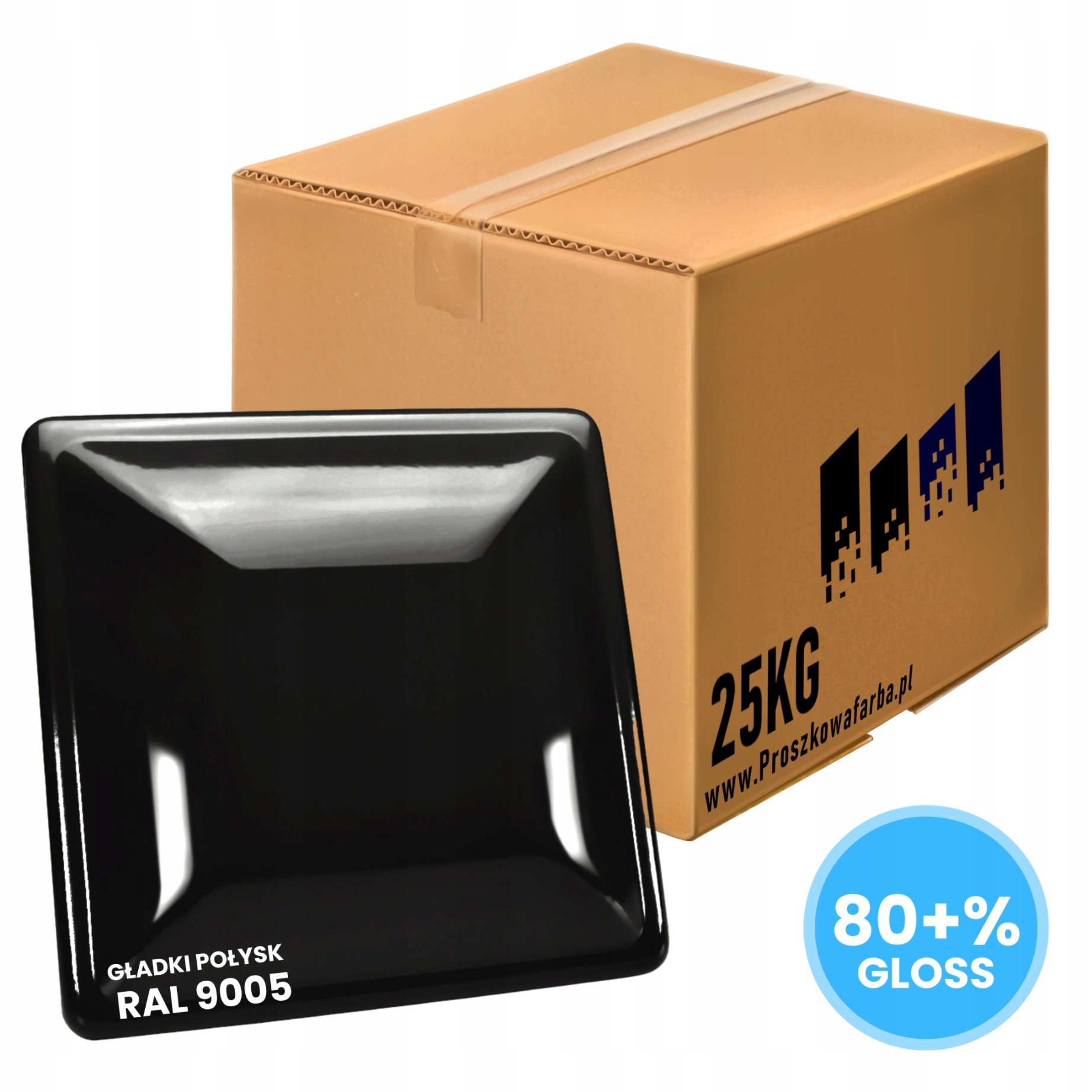 Barva Barva RAL9005 Polyester Hladká Lesklá (Černá) 25 kg [karton]