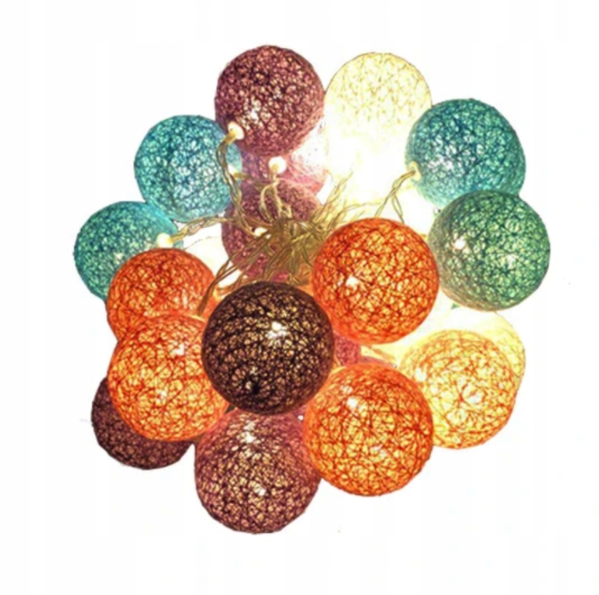 LAMPKI CHOINKOWE KULE 20 LED COTTON BALLS 3M Średnica kuli 6 cm