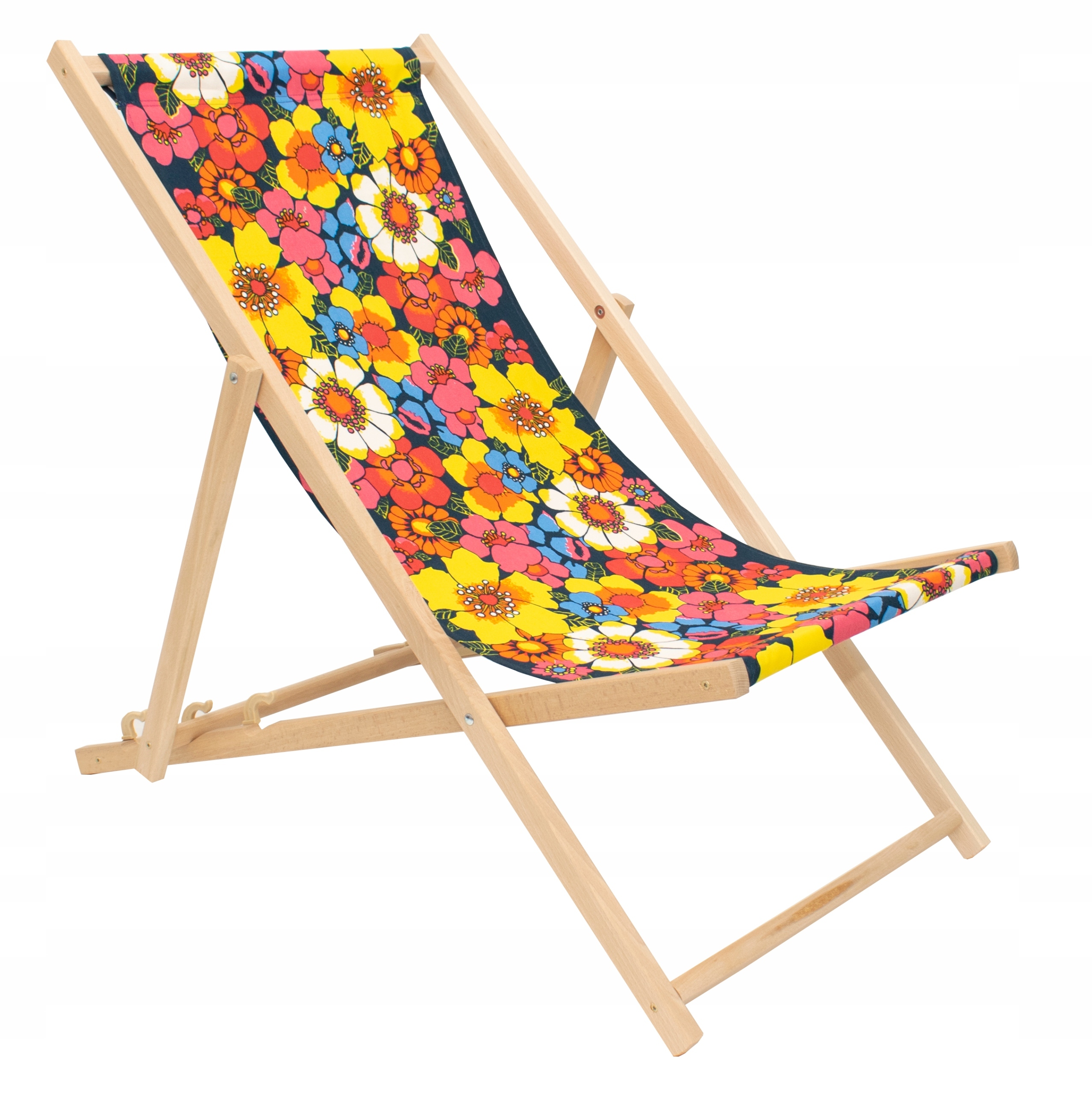 Leżak Drewniany Bahama Bawełna idealny do Ogrodu na Balkon