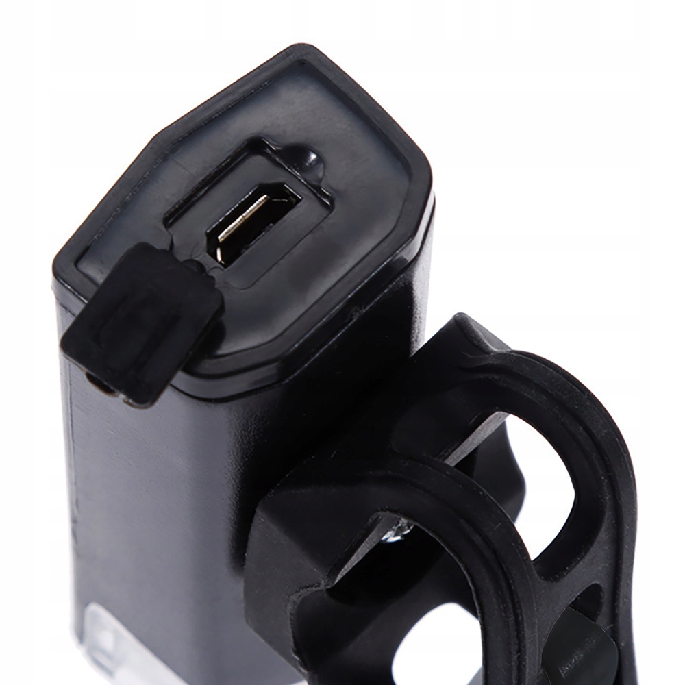 LAMPKA ROWEROWA LED USB PRZÓD OŚWIETLENIE NA ROWER Kolor dominujący czarny
