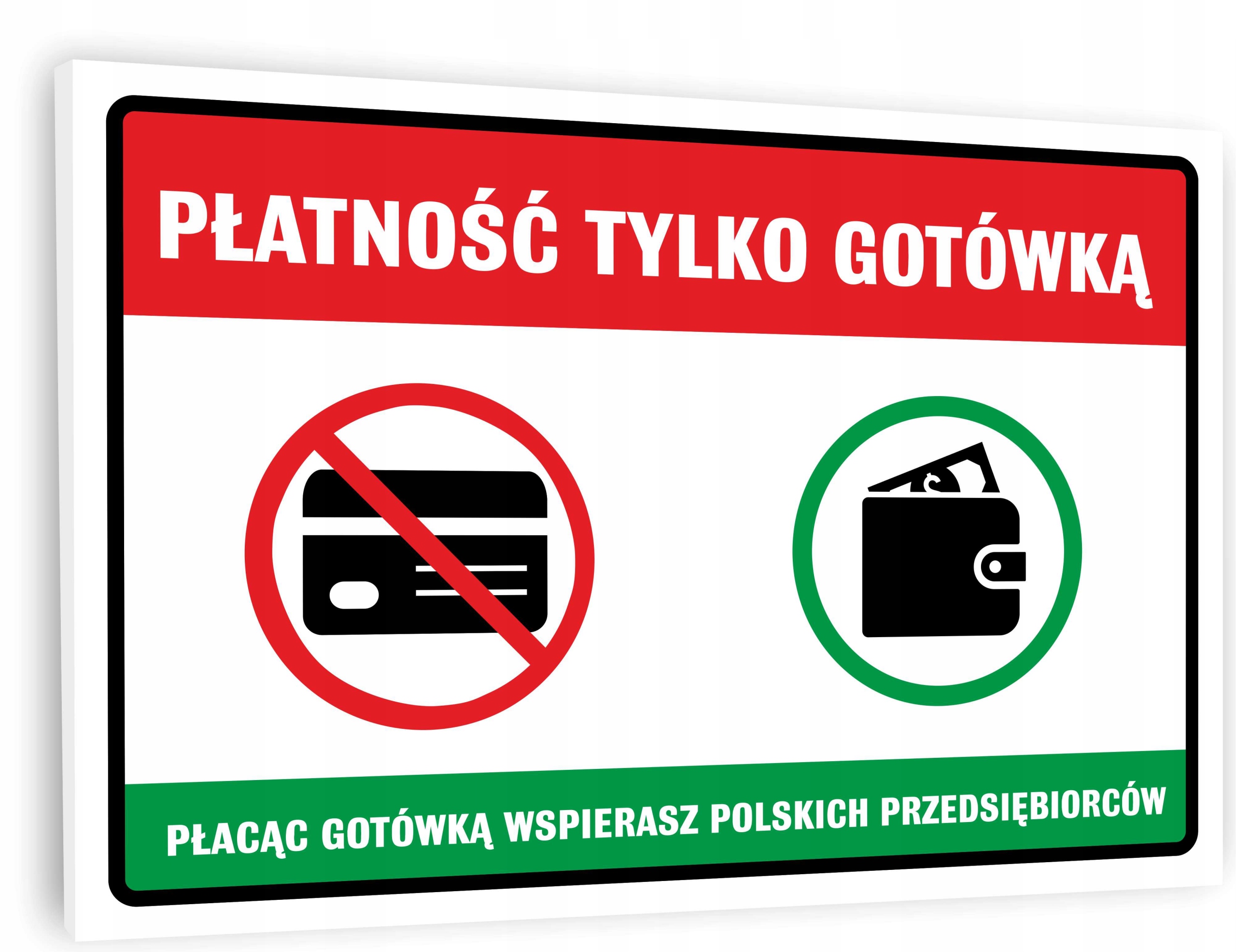

Tabliczka Płatność Gotówką Gotóka Wspieram