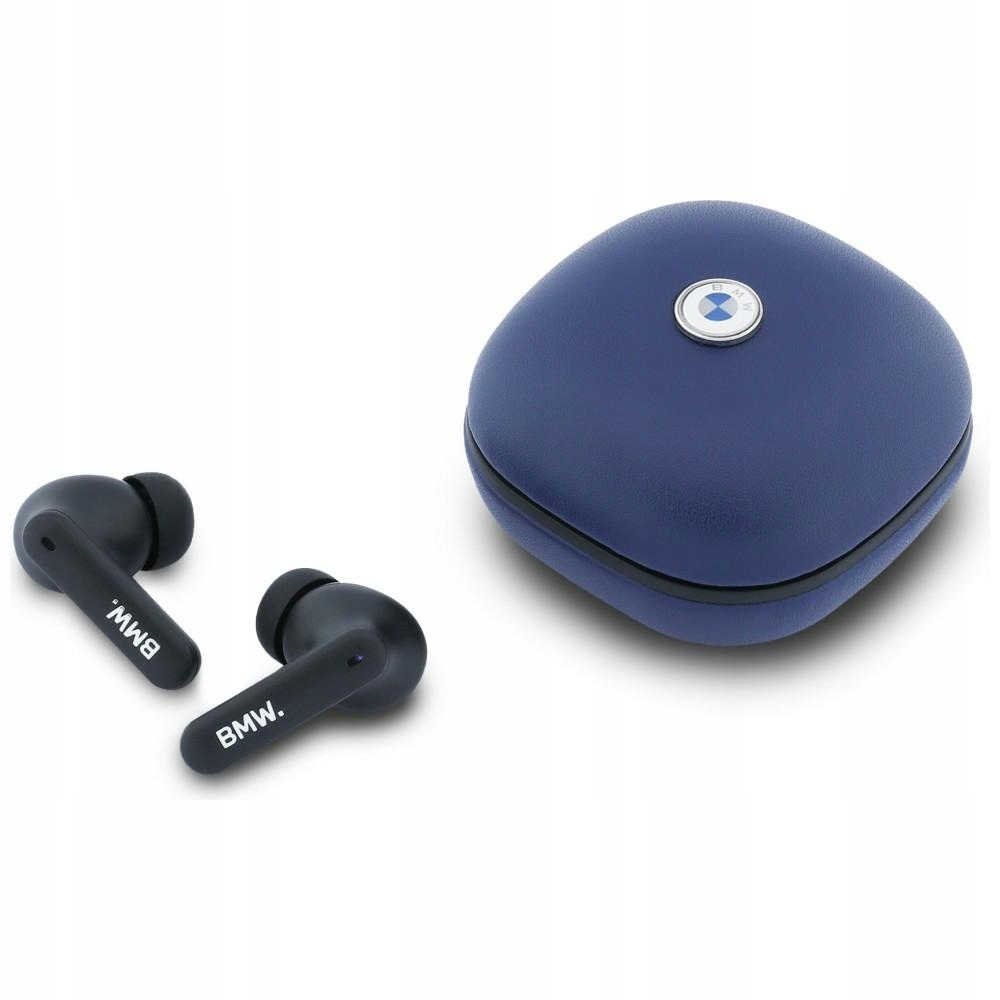Bluetooth sluchátka Tws Bmw Leather Metal Logo Enc tmavě modrá
