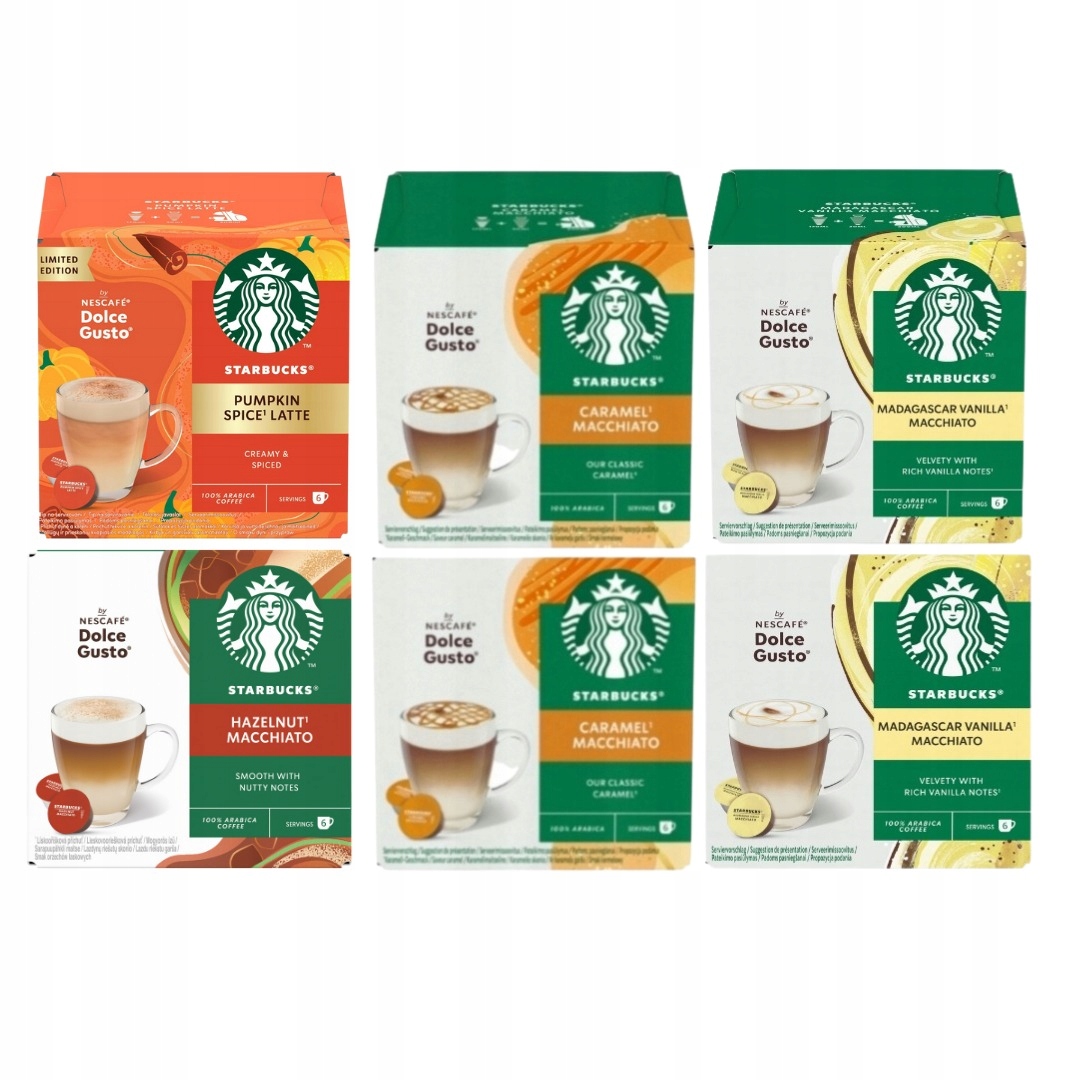Kapsułki Starbucks Dolce Gusto zestaw kaw Pumpkin Hazelnut 72szt. 4+2