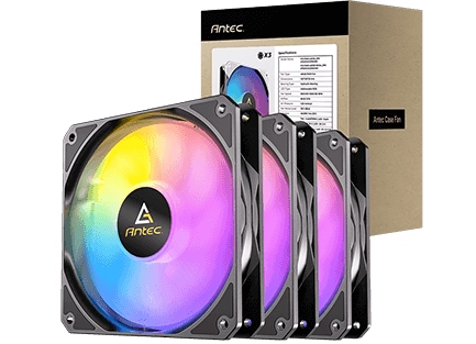 Antec P12 120mm Pwm Argb Černý – sada 3 ventilátorů s podsvícením