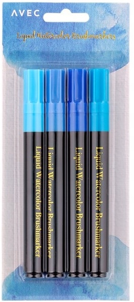 Markery pędzelkowe akwarelowe 4 kolory wzór 3