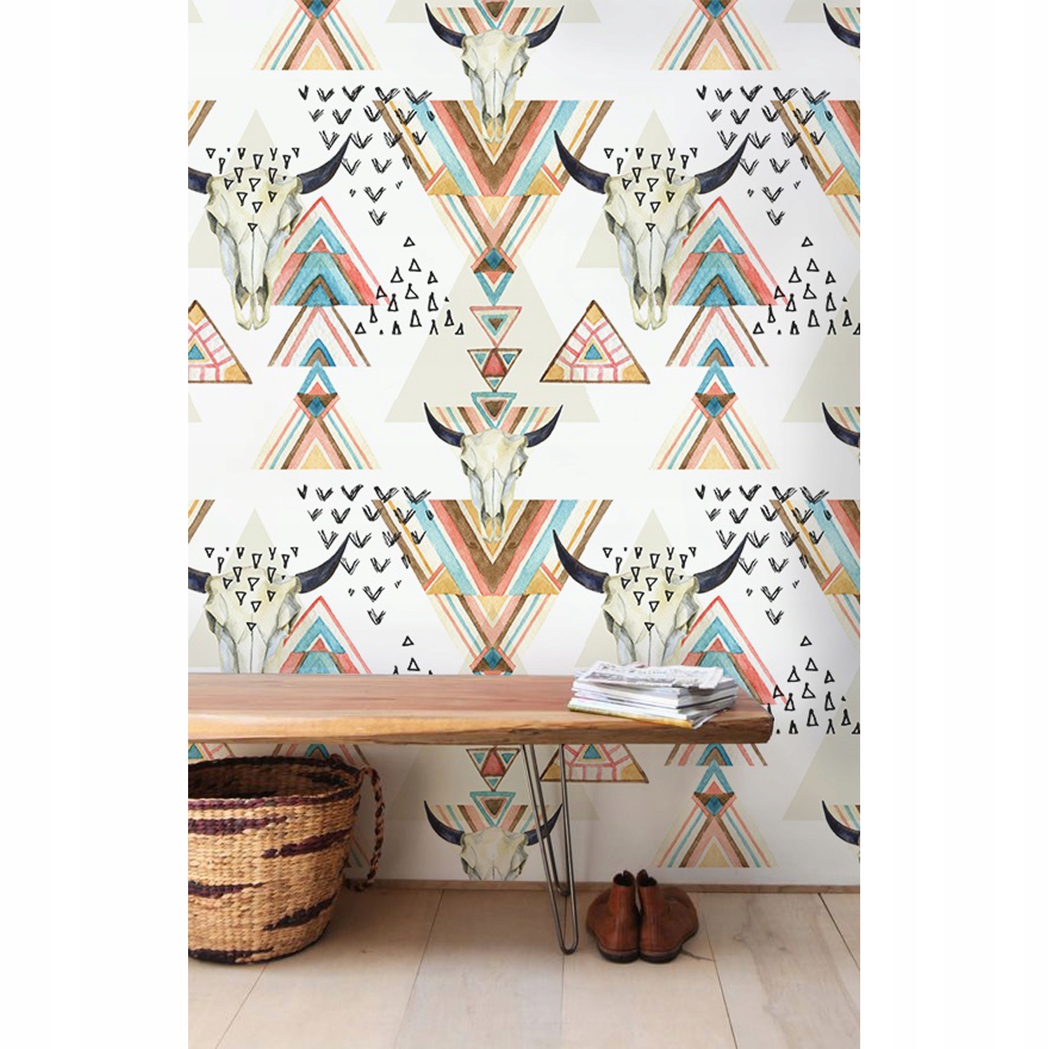 

Fototapeta ścienna Czaszka byka styl boho 152x104