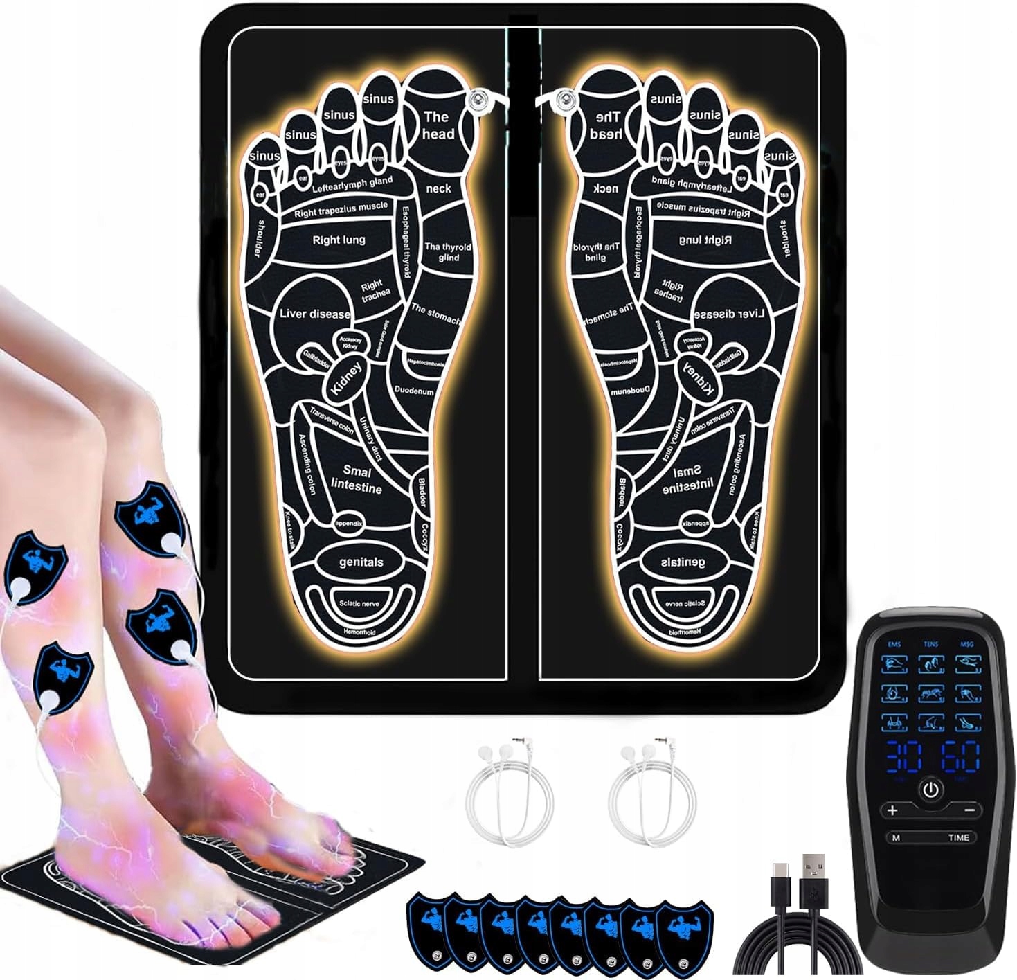 Masażer Stóp Ems Tens Krążenie Ulga w Bólu 9 Trybów +Pilot!